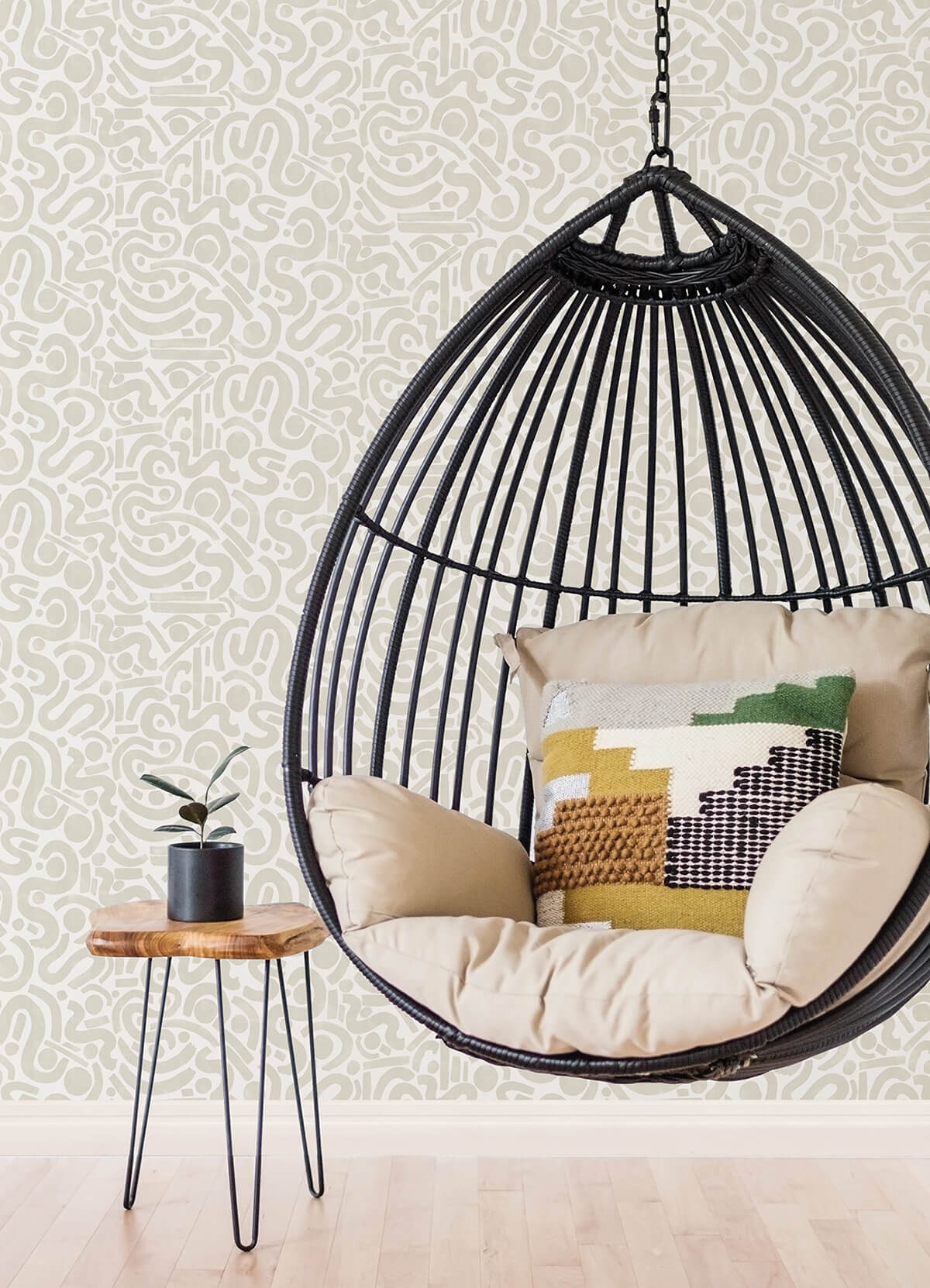 Taupe Edie Geometric Peel and Stick Wallpaper - York Wallcoverings - NUS4636 - York Wallcoverings Wallpaper