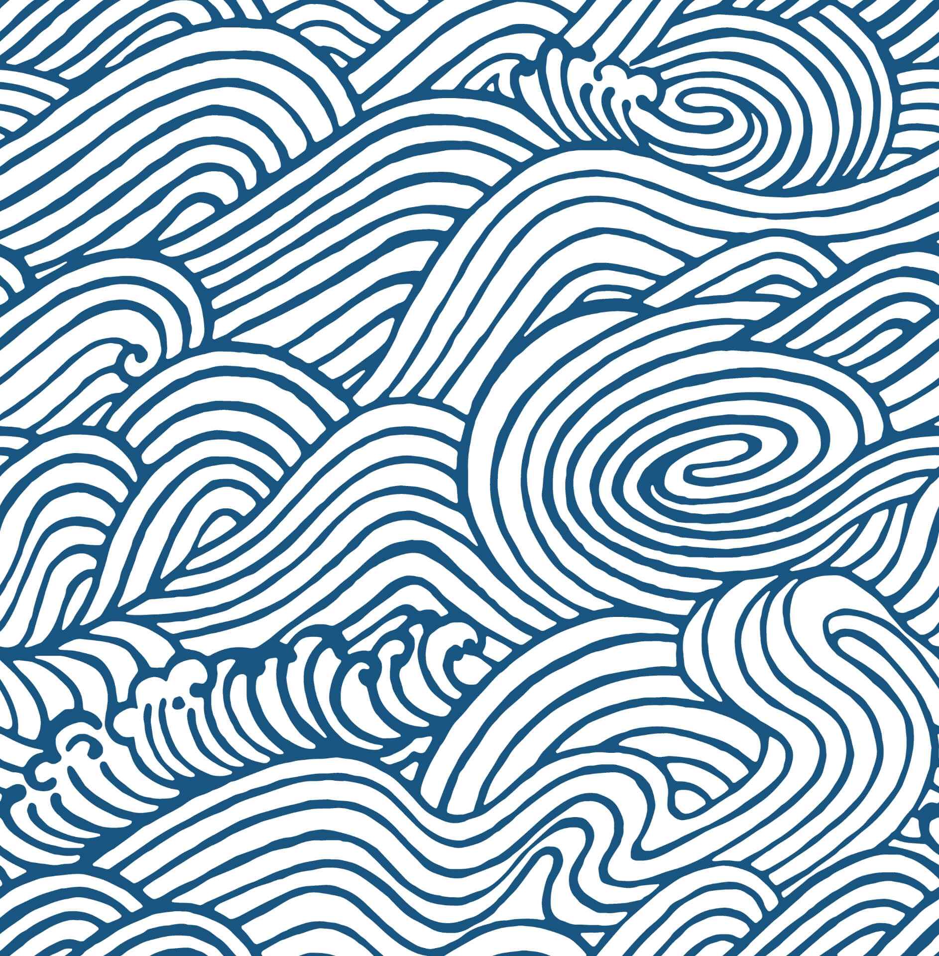 Mare Navy Wave Wallpaper - York Wallcoverings - 2744-24132