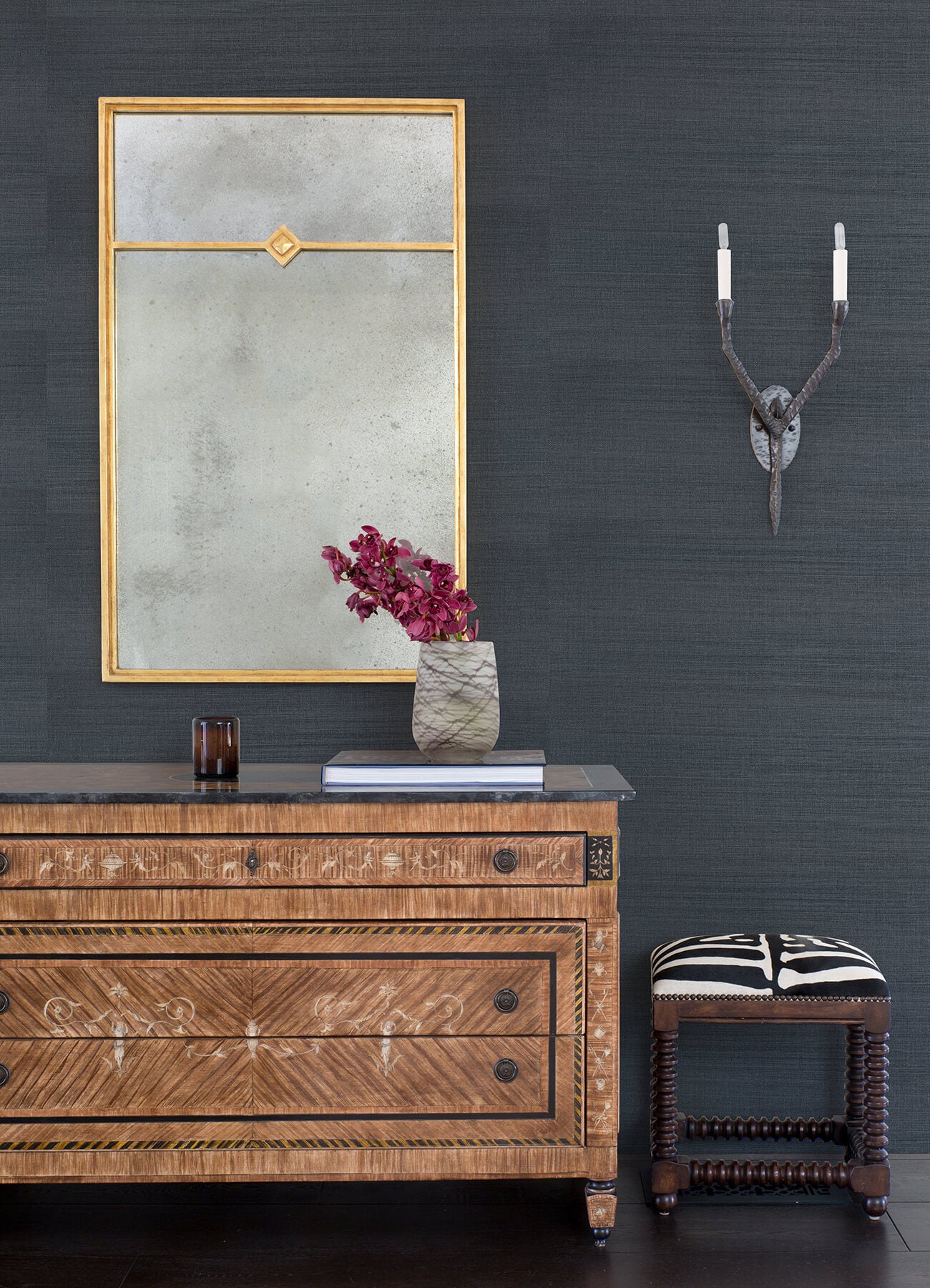 Victoria Indigo Sisal Grasscloth Wallpaper - York Wallcoverings - 2923-80015 - York Wallcoverings Wallpaper