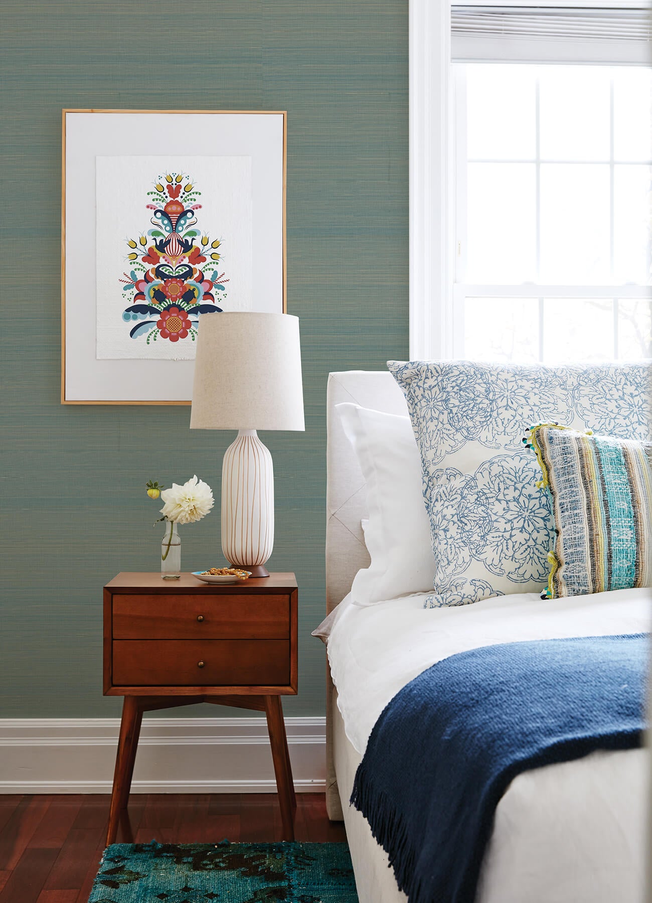 Mai Turquoise Grasscloth Wallpaper - York Wallcoverings - 2923-86101 - York Wallcoverings Wallpaper