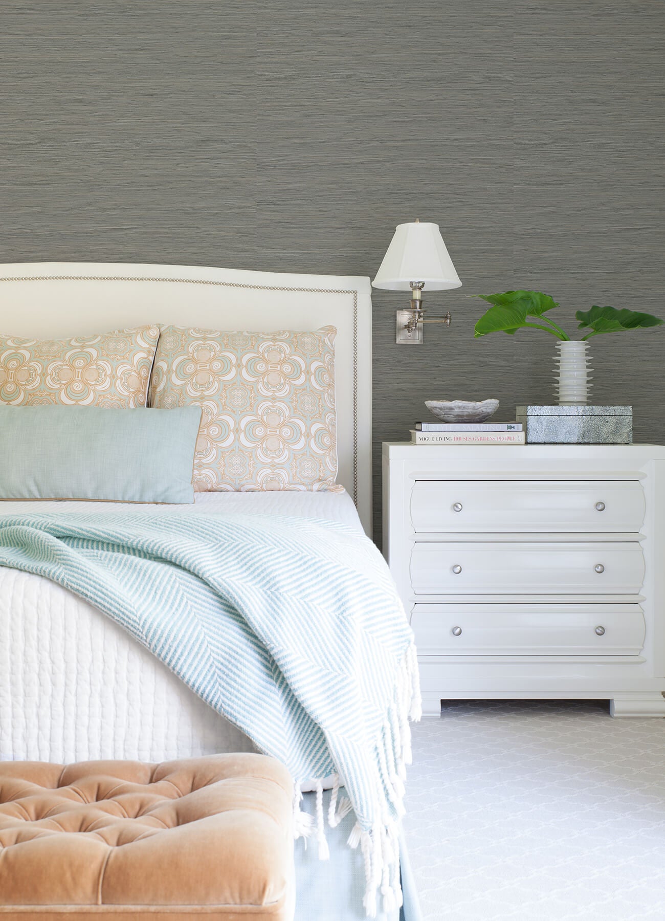 Kira Light Grey Hemp Wallpaper - York Wallcoverings - 2923-88020 - York Wallcoverings Wallpaper