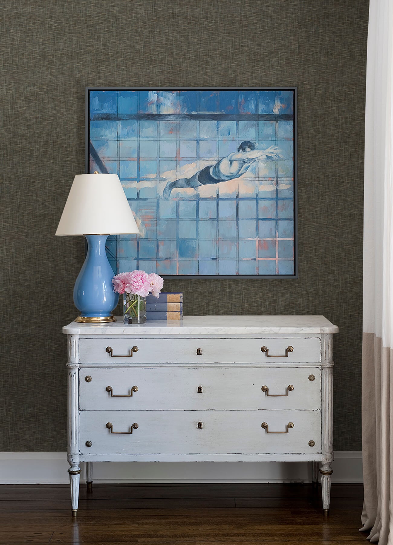 Genji Dark Grey Woven Wallpaper - York Wallcoverings - 2923-88025 - York Wallcoverings Wallpaper