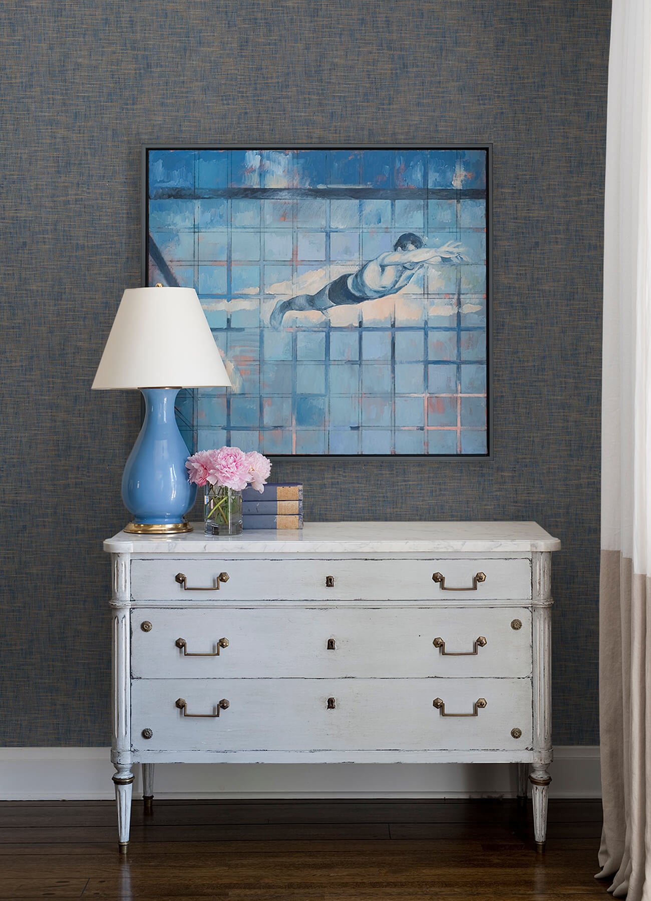 Genji Blue Woven Wallpaper - York Wallcoverings - 2923-88027 - York Wallcoverings Wallpaper