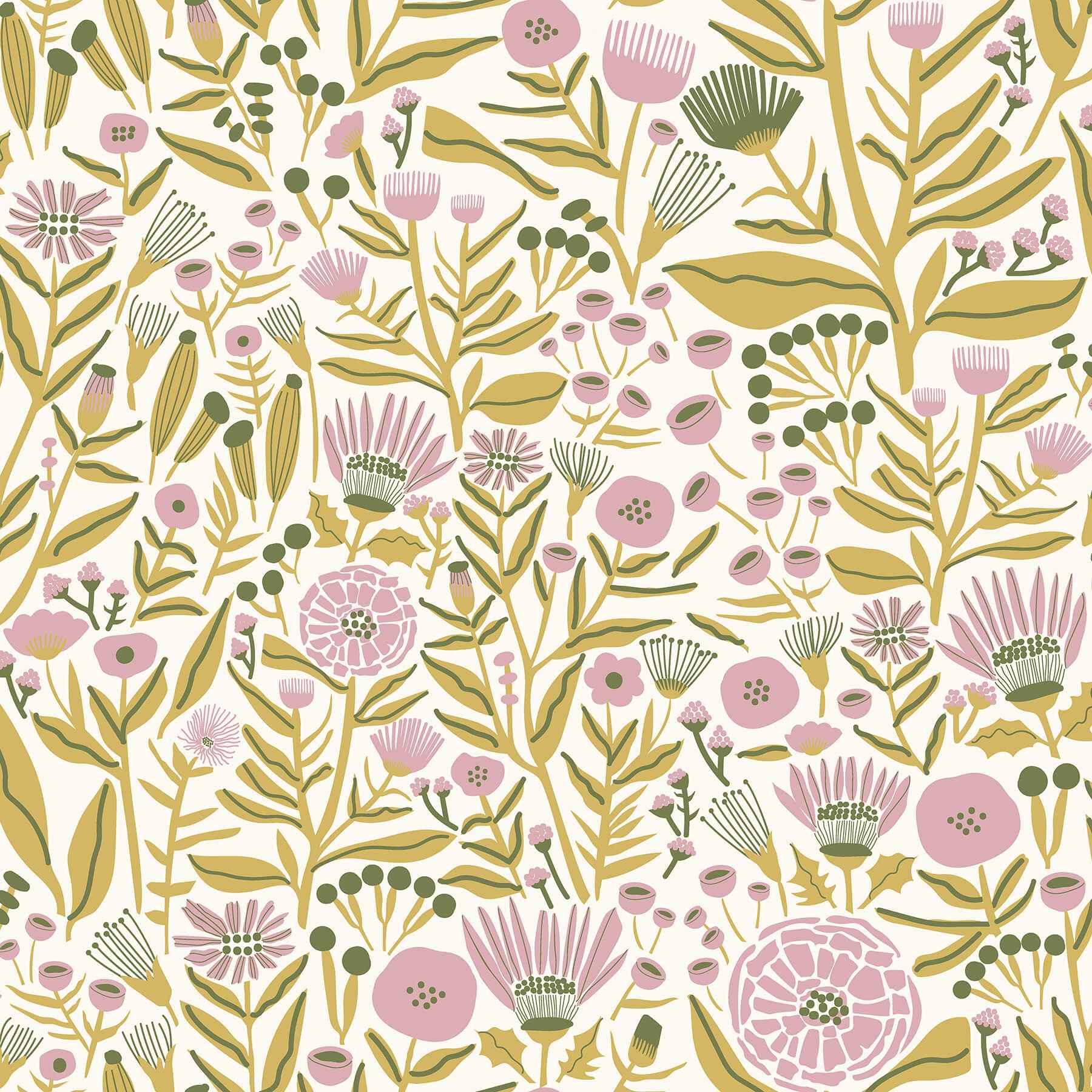 Yellow Marigold Forest Flower Peel and Stick Wallpaper - York Wallcoverings - LDS4587 - York Wallcoverings Wallpaper