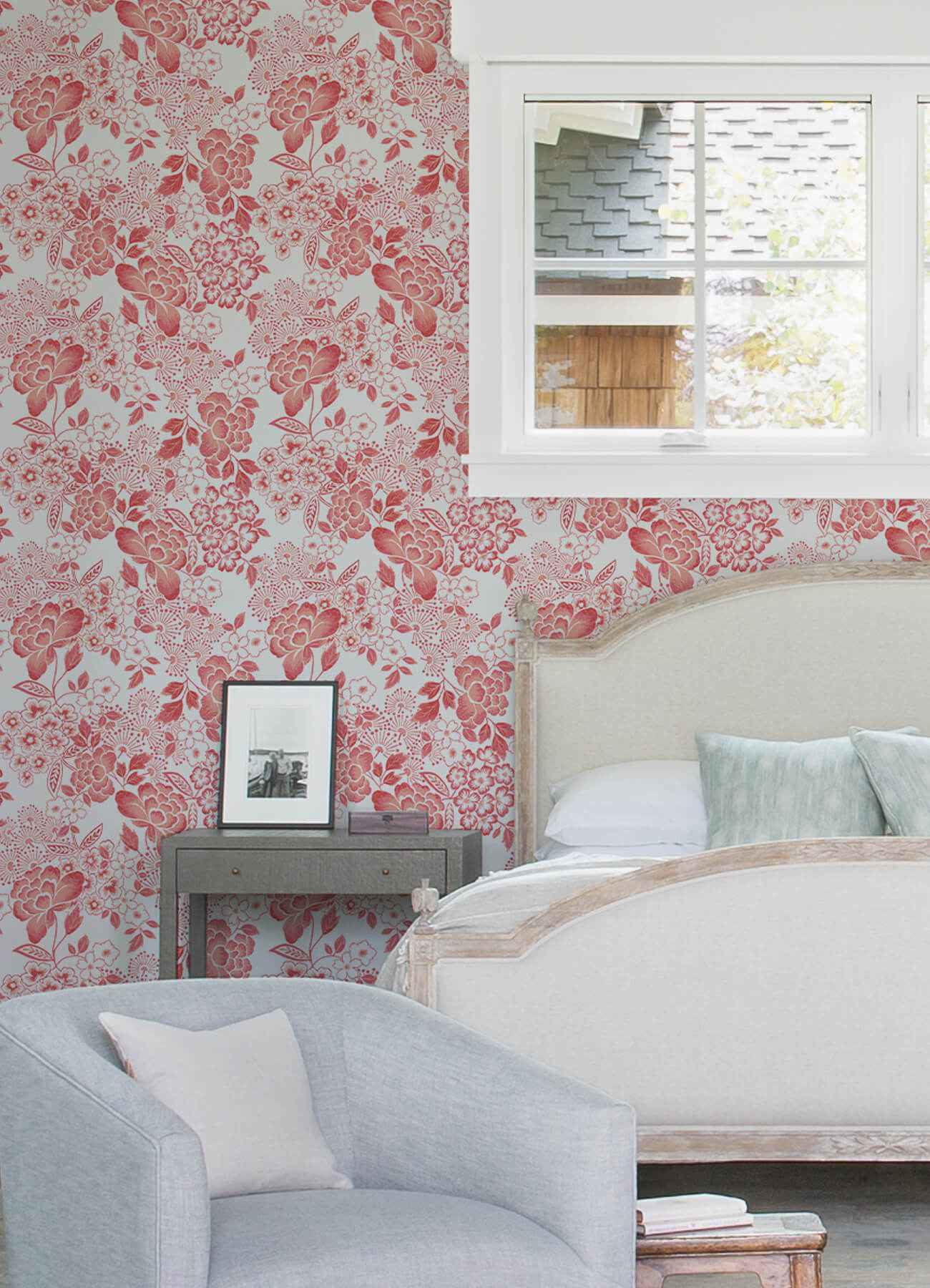 Irina Coral Floral Blooms Wallpaper - York Wallcoverings - 4081-26301 - York Wallcoverings Wallpaper