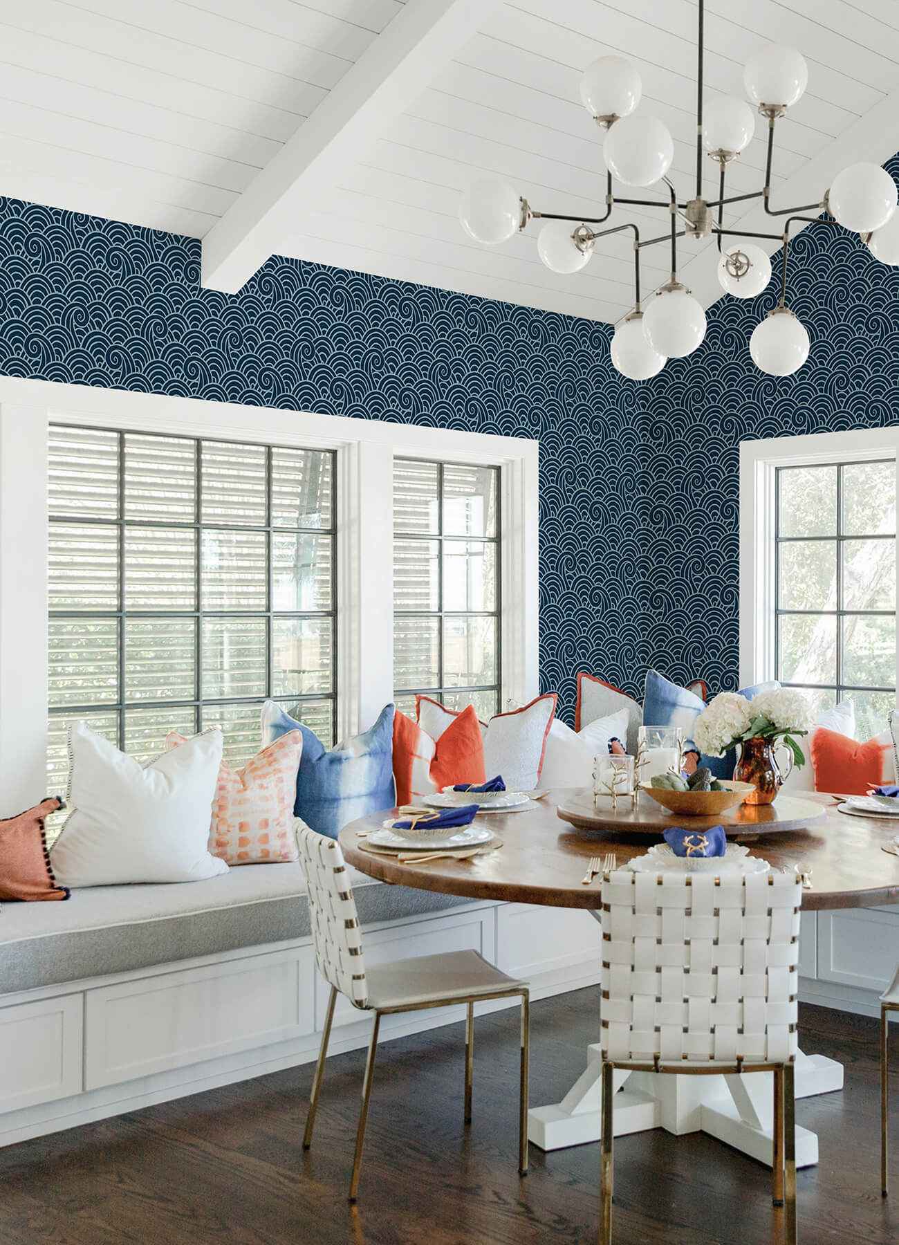 Alorah Navy Wave Wallpaper - York Wallcoverings - 4081-26305 - York Wallcoverings Wallpaper