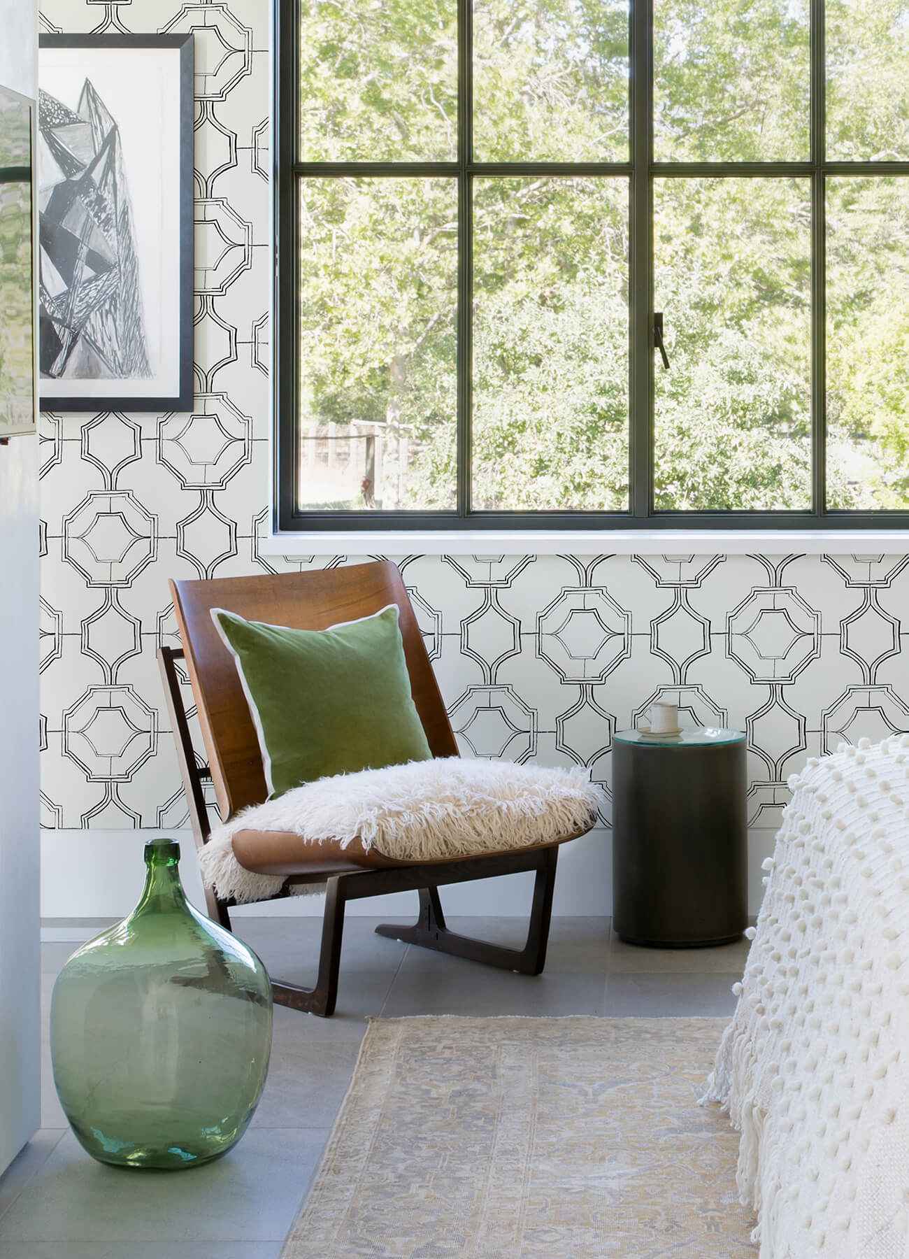 Gallina Charcoal Trellis Wallpaper - York Wallcoverings - 4081-26315 - York Wallcoverings Wallpaper