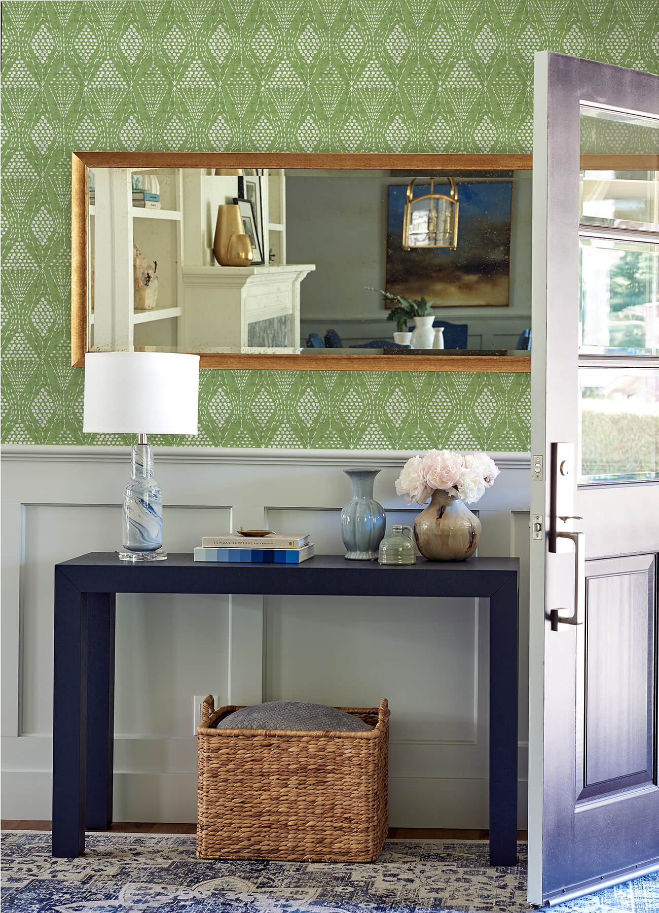 grady-green-dotted-geometric-wallpaper-york-wallcoverings-4081-26319 - York Wallcoverings Papel pintado