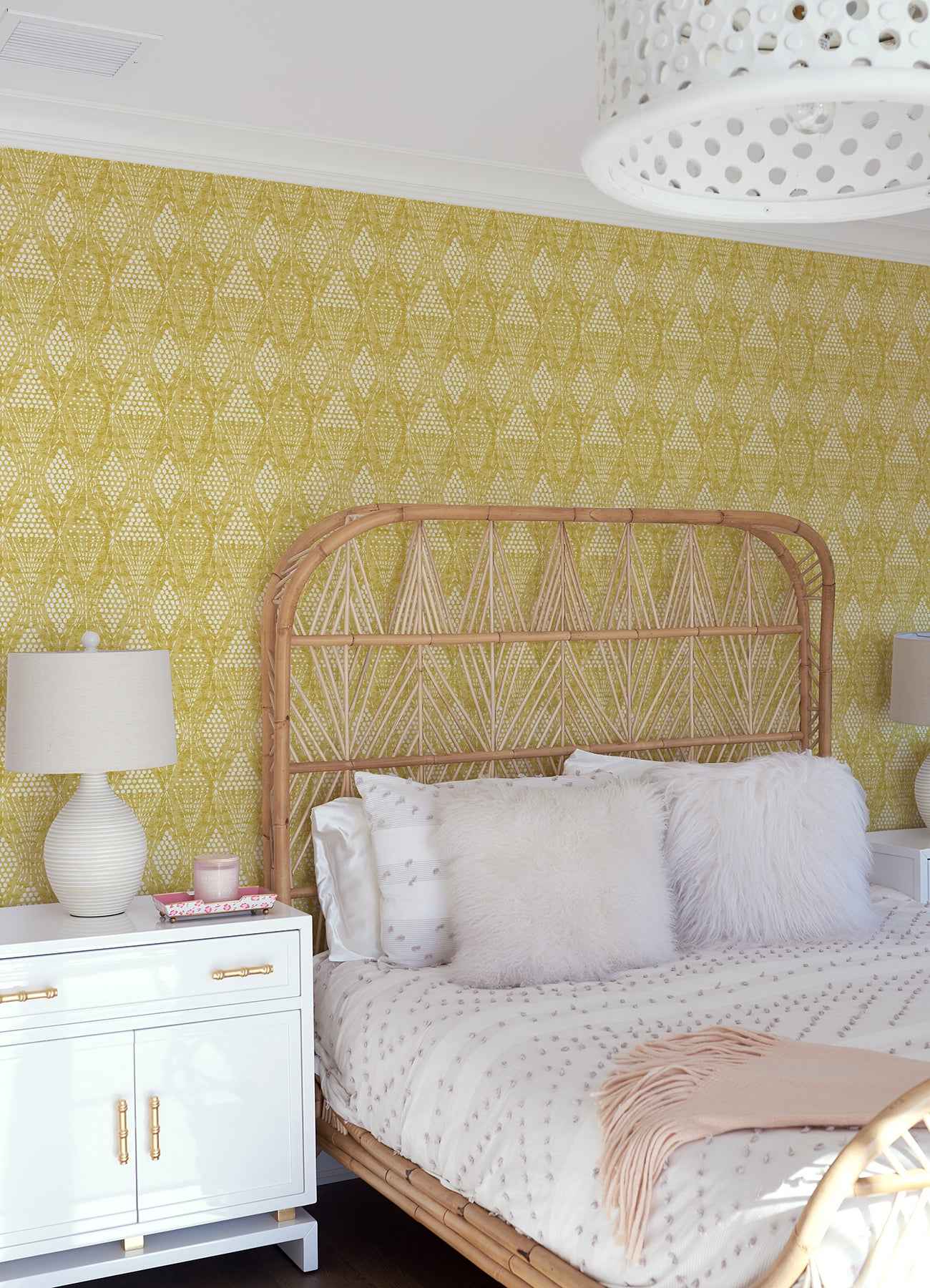 Grady Yellow Dotted Geometric Wallpaper - York Wallcoverings - 4081-26321 - York Wallcoverings Wallpaper