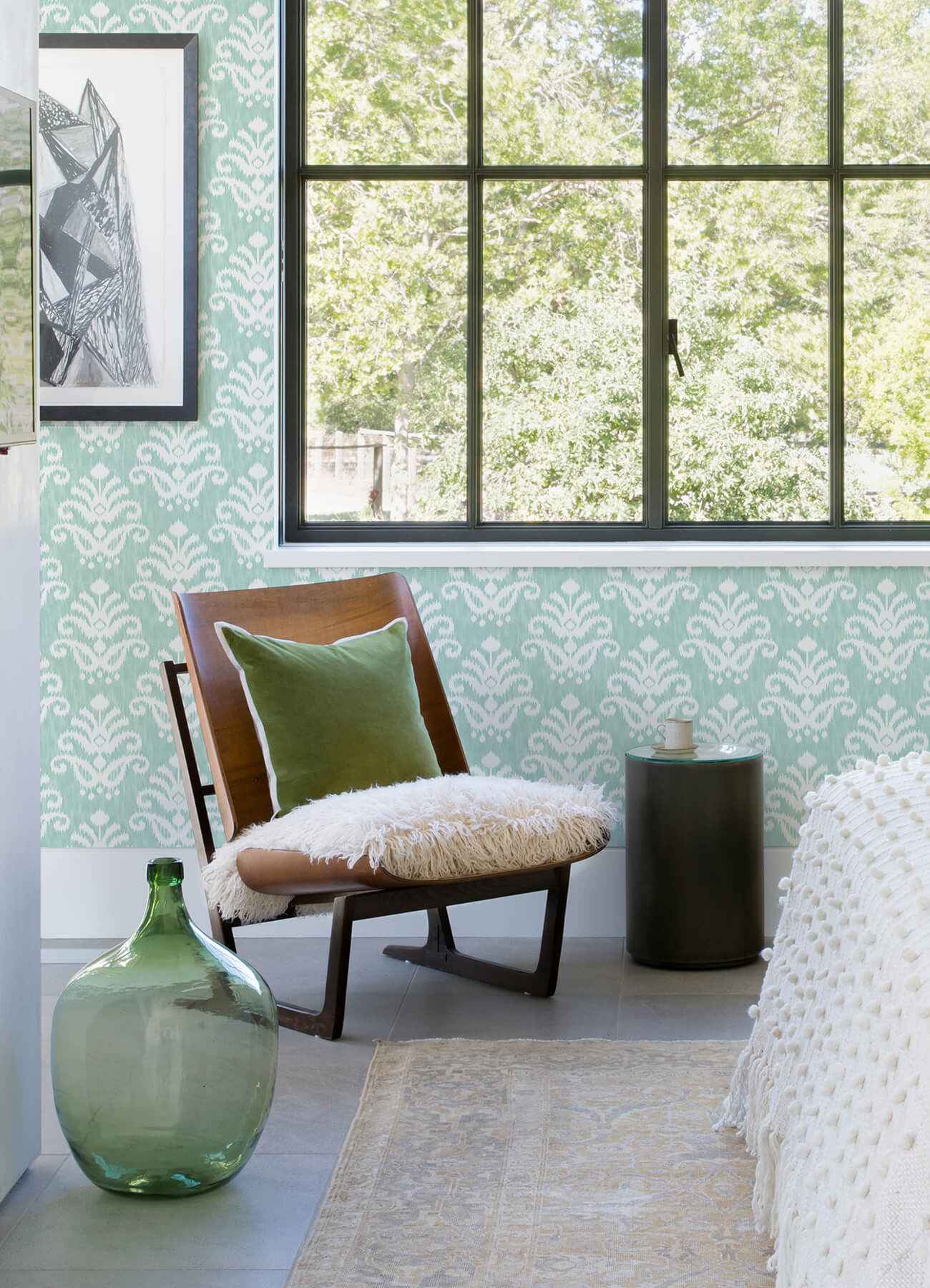 Keaton Aqua Medallion Wallpaper - York Wallcoverings - 4081-26327 - York Wallcoverings Wallpaper