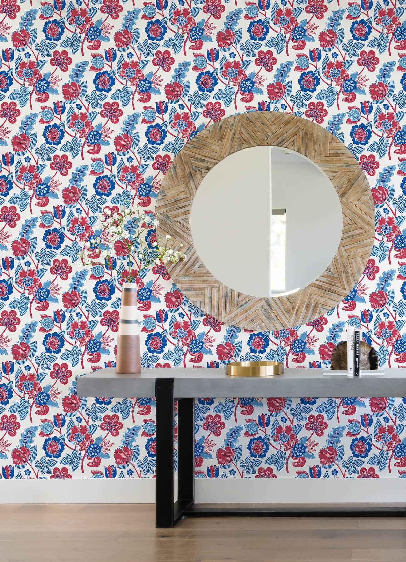 Jana Red Jacobean Wallpaper - York Wallcoverings - 4081-26338 - York Wallcoverings Wallpaper