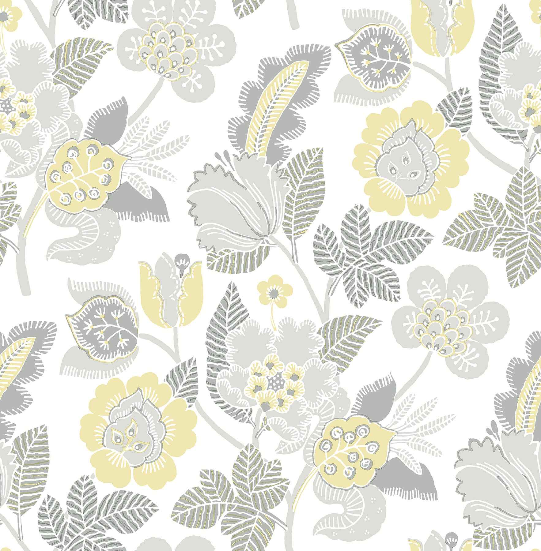 Jana Light Grey Jacobean Wallpaper - York Wallcoverings - 4081-26341 - York Wallcoverings Wallpaper