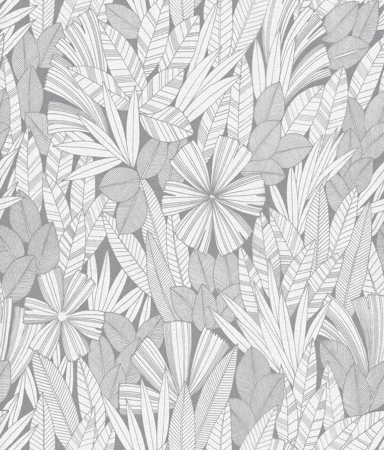 Bannon Grey Leaves Wallpaper - York Wallcoverings - 4081-26344