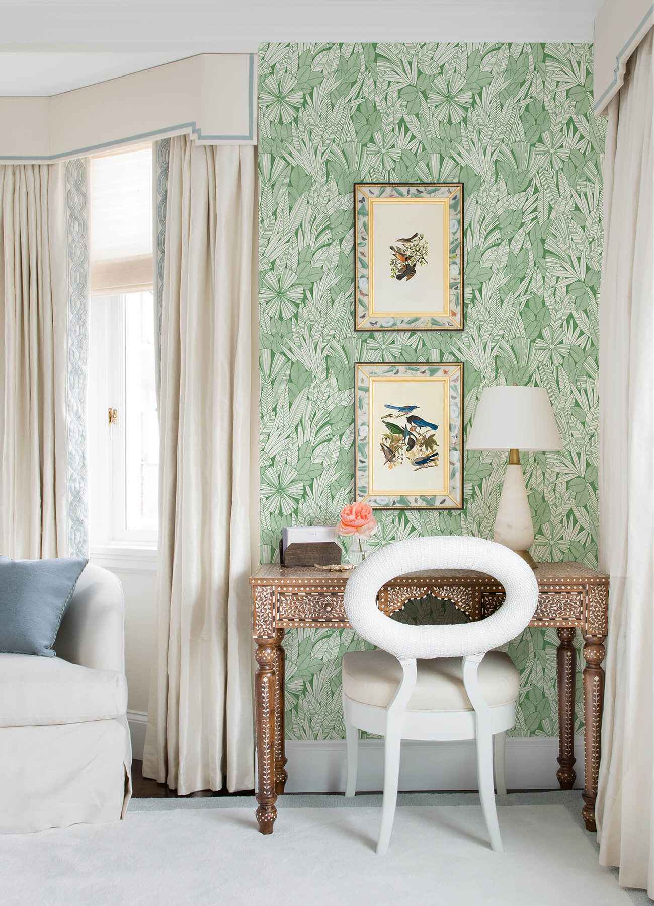 Bannon Green Leaves Wallpaper - York Wallcoverings - 4081-26345 - York Wallcoverings Wallpaper