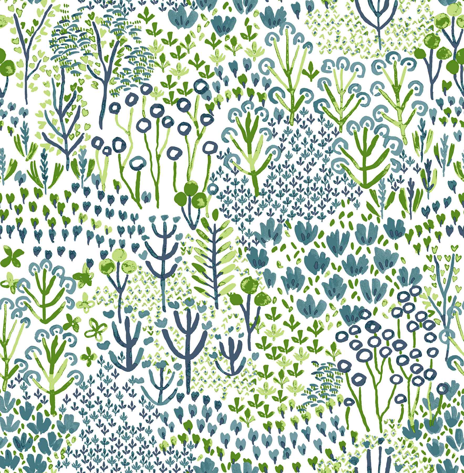 Chilton Teal Wildflowers Wallpaper - York Wallcoverings - 4081-26347 - York Wallcoverings Wallpaper