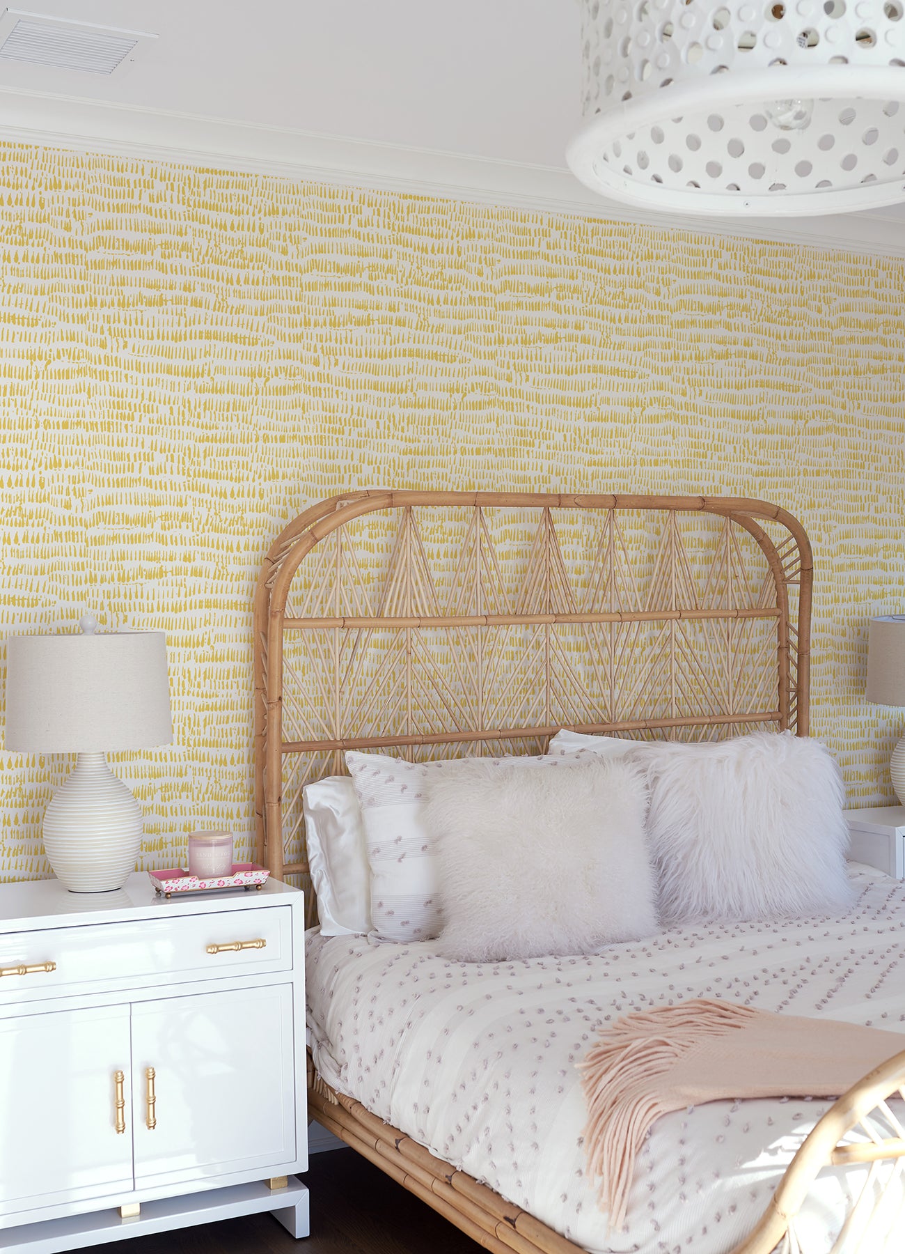 Runes Yellow Brushstrokes Wallpaper - Brewster Wallcovering