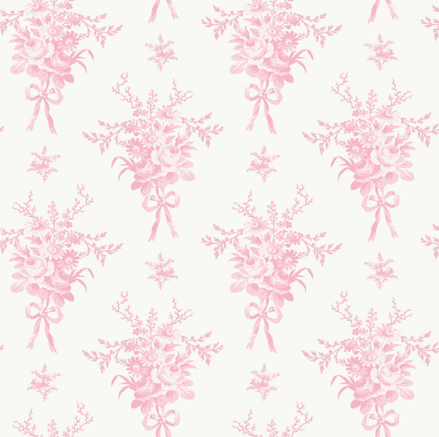 Rosie Arrangements Kiss Pink Bouquet Toss Wallpaper - York Wallcoverings - AST4652