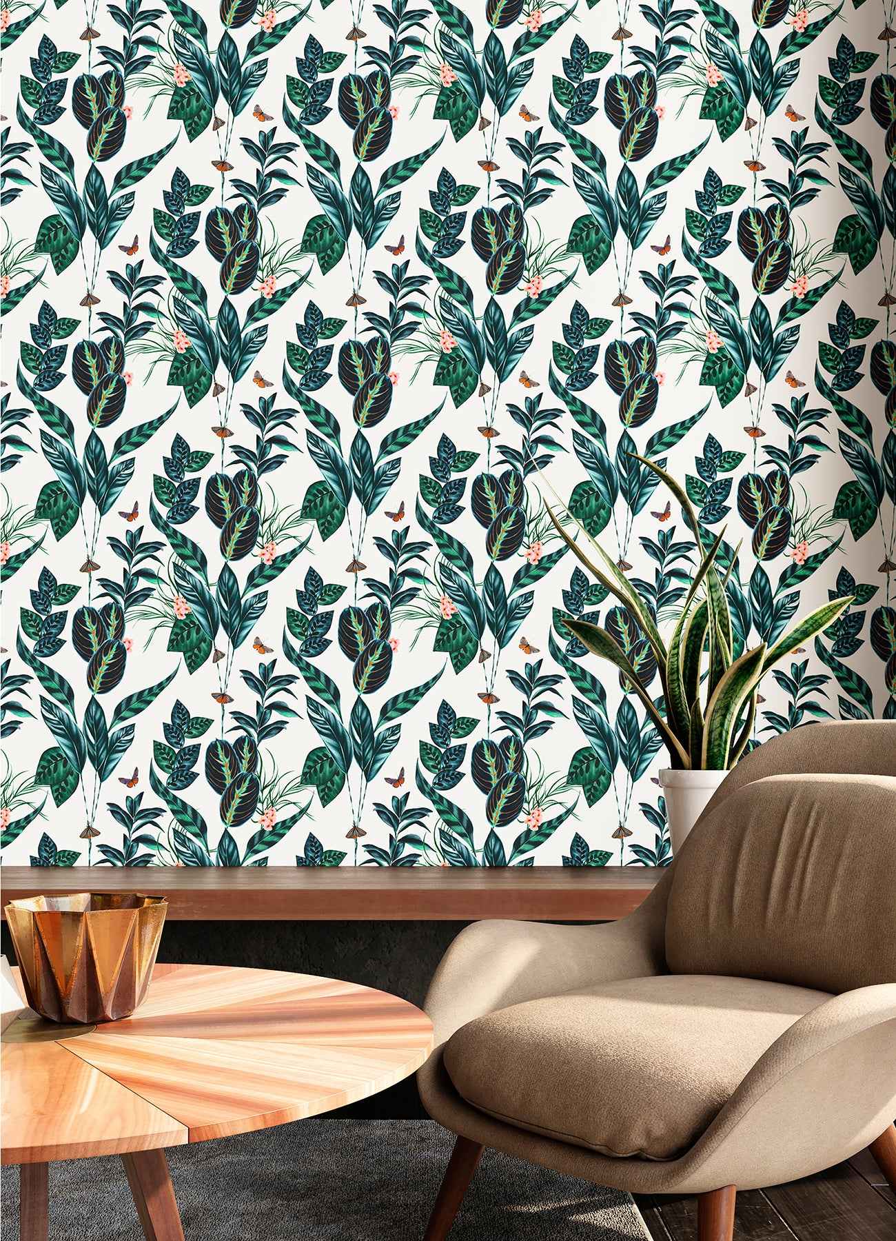 Spirit Indigo Tropical Foliage Wallpaper - York Wallcoverings - WLD53122W - York Wallcoverings Wallpaper