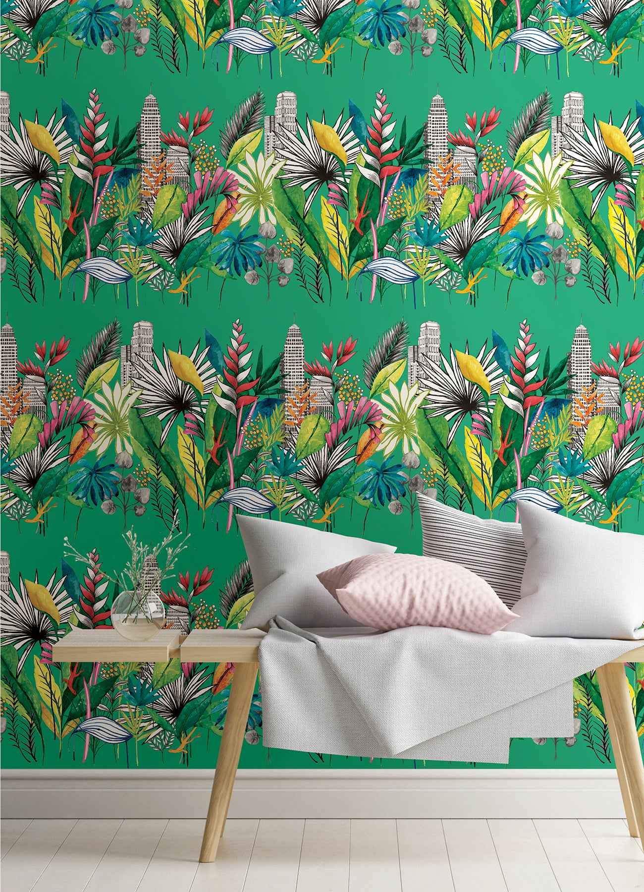 Sierra Green Urban Tropic Wallpaper - York Wallcoverings - CEP50111W - York Wallcoverings Wallpaper