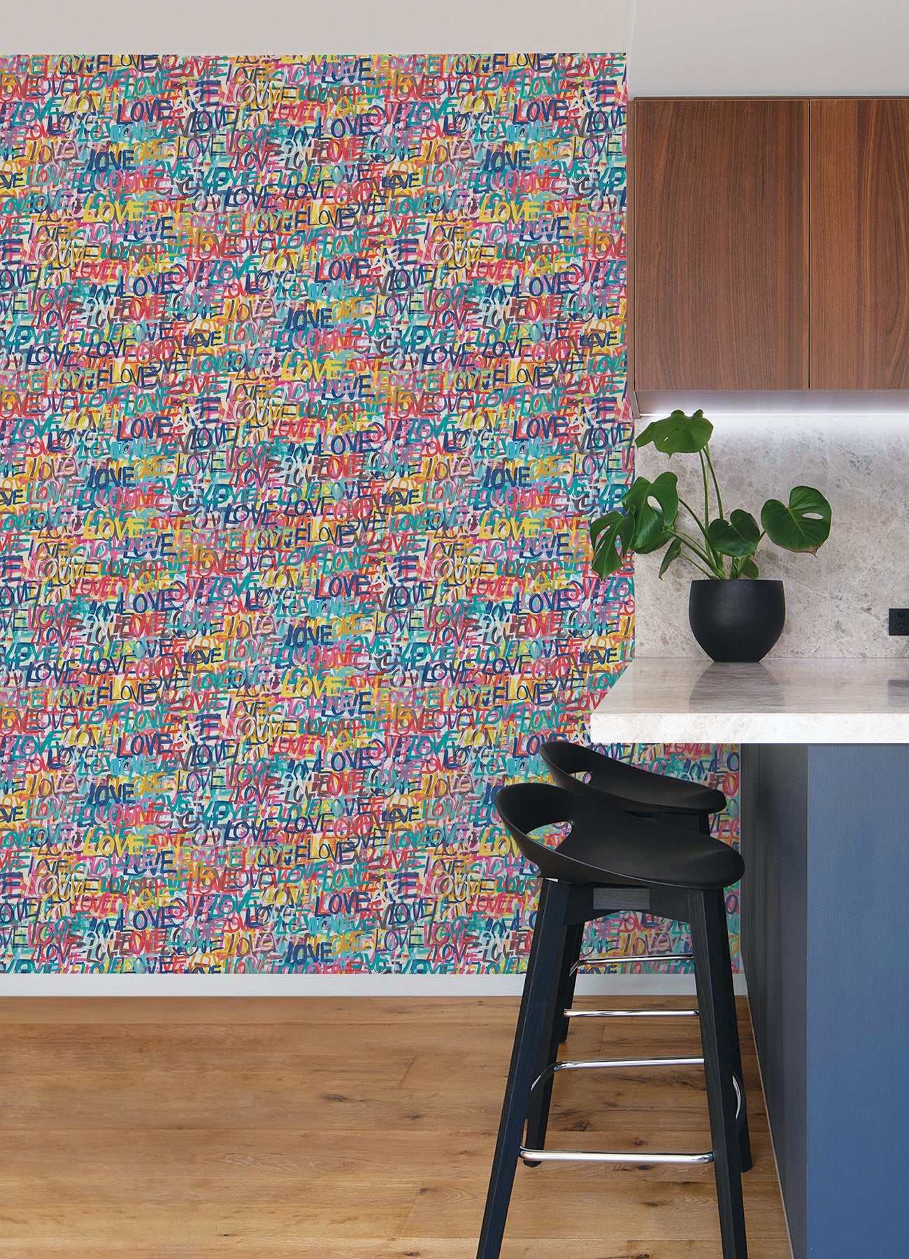 indio-multicolor-love-scribble-wallpaper-york-wallcoverings-cep50120w - York Wallcoverings Wallpaper