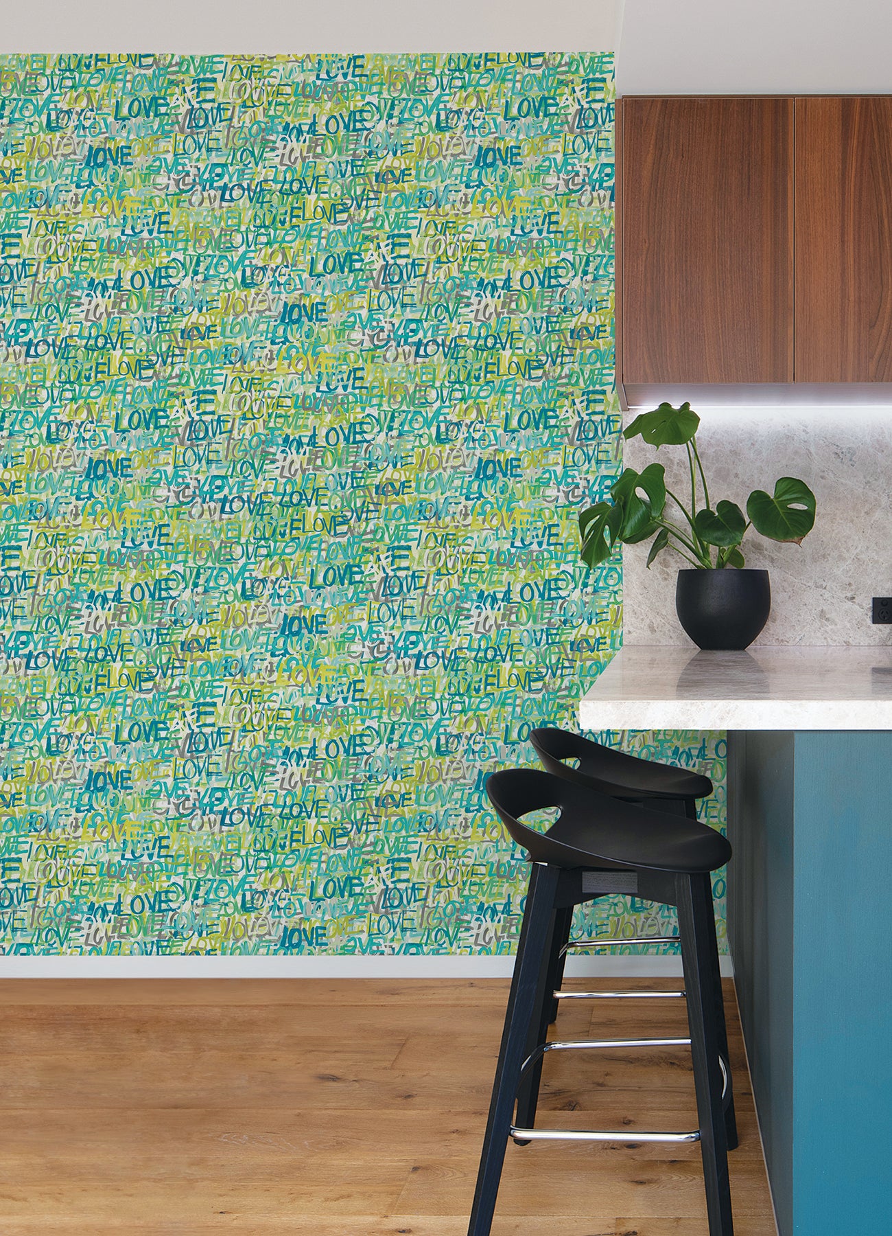 indio-teal-love-scribble-wallpaper-york-wallcoverings-cep50123w - York Wallcoverings Wallpaper