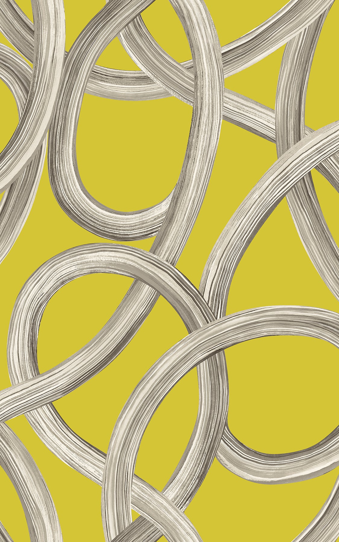 Brewster Wallcovering-Calix Chartreuse Twisted Geo Wallpaper