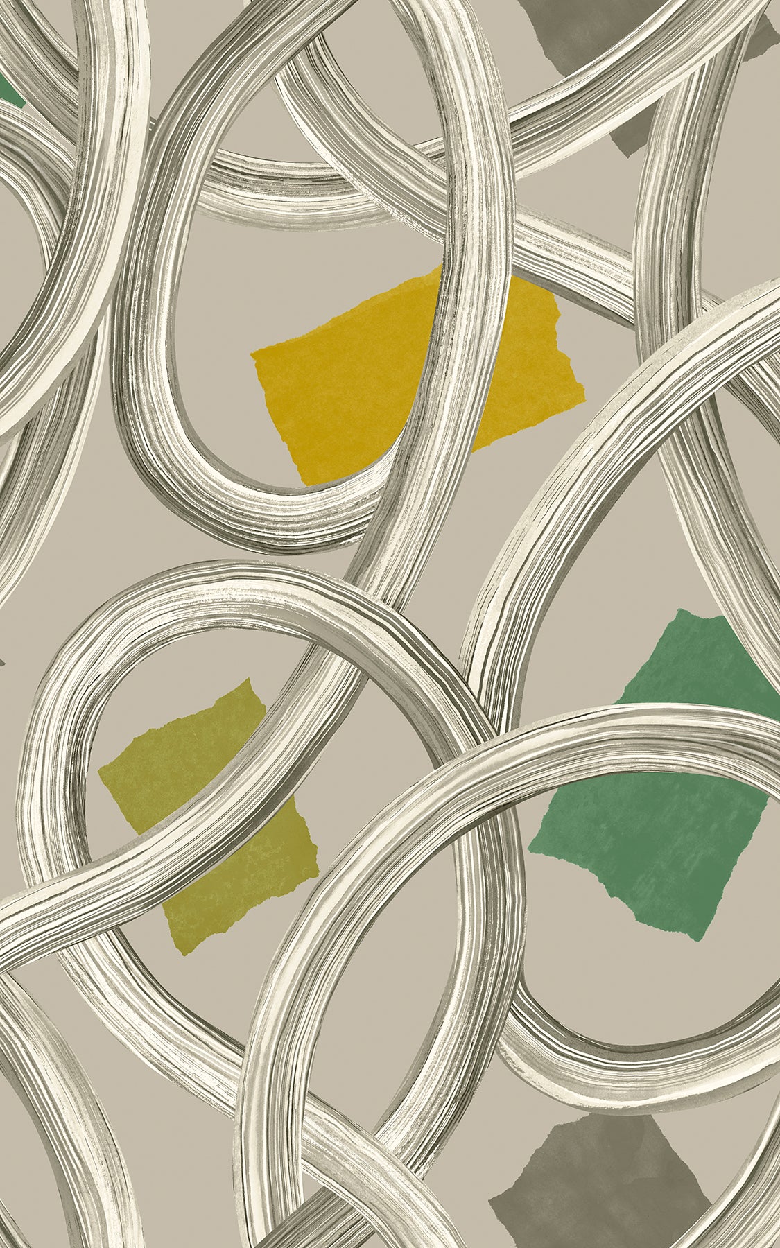 Brewster Wallcovering-Calix Grey Twisted Geo+ Wallpaper