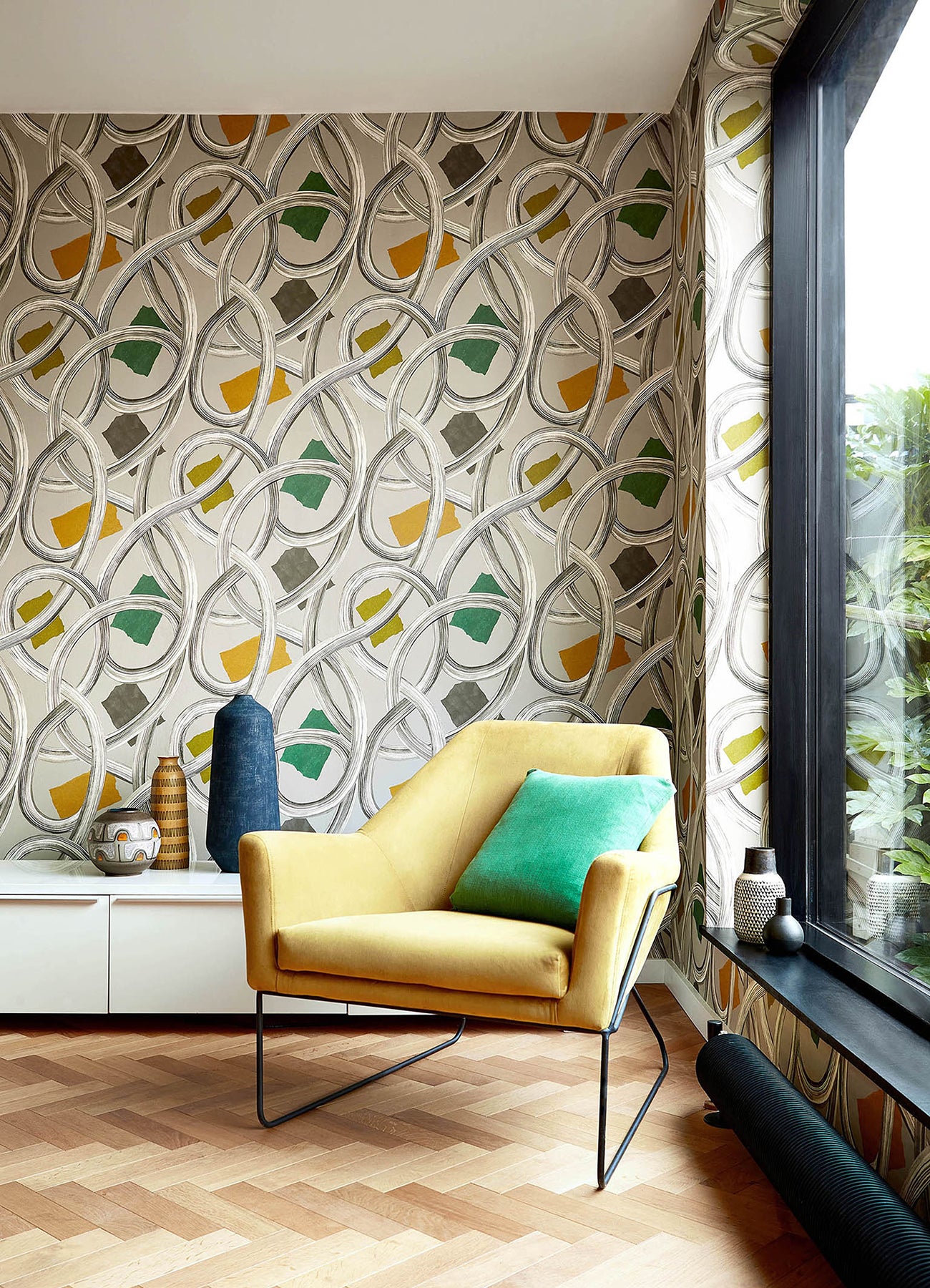 calix-grey-twisted-geo-wallpaper-york-wallcoverings-cep50128w - York Wallcoverings Wallpaper