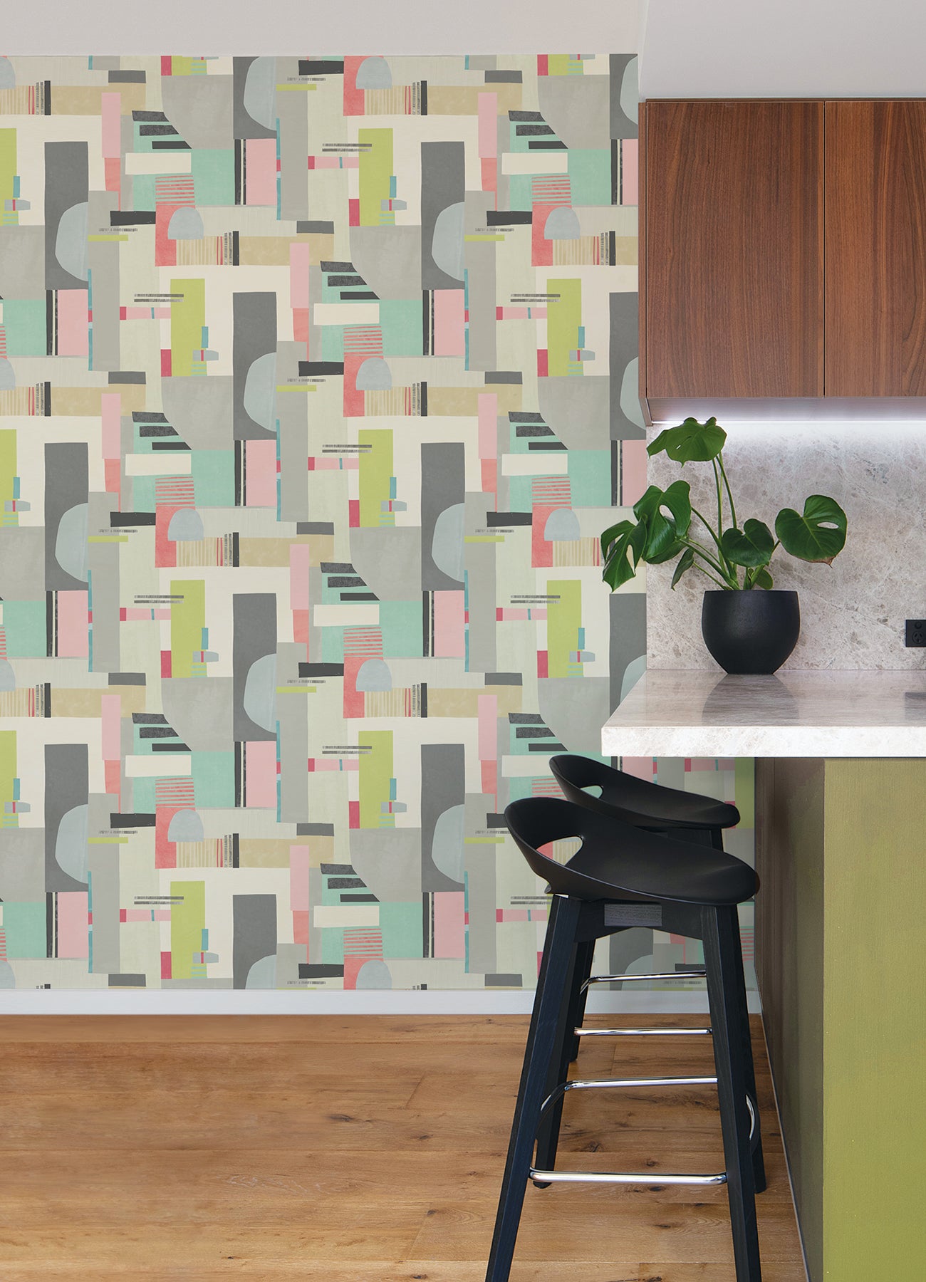 Rhodes Pastel Blocs Wallpaper  | Brewster Wallcovering - The WorkRm
