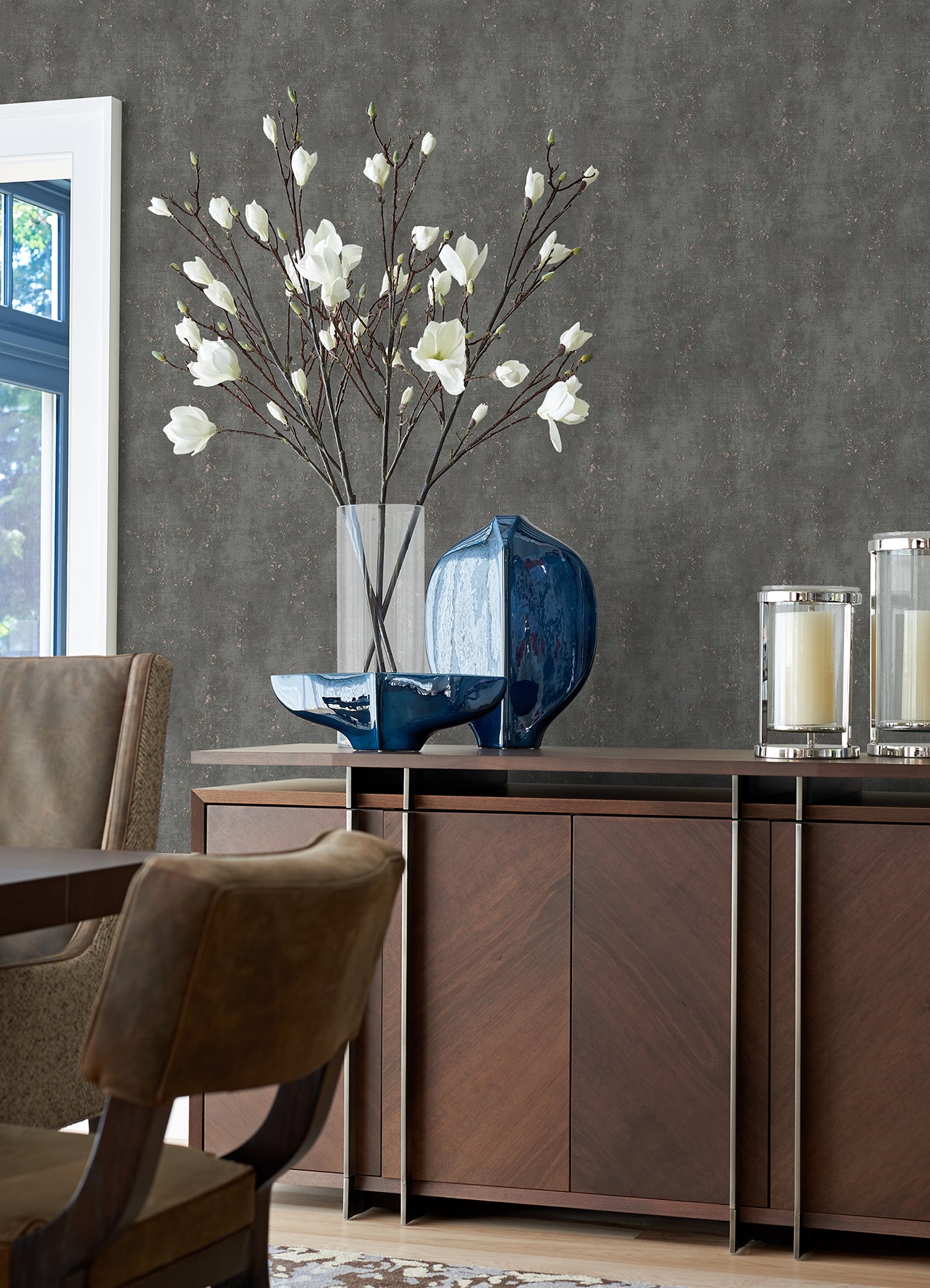 Mohs Dark Grey Cork Wallpaper - Brewster Wallcovering