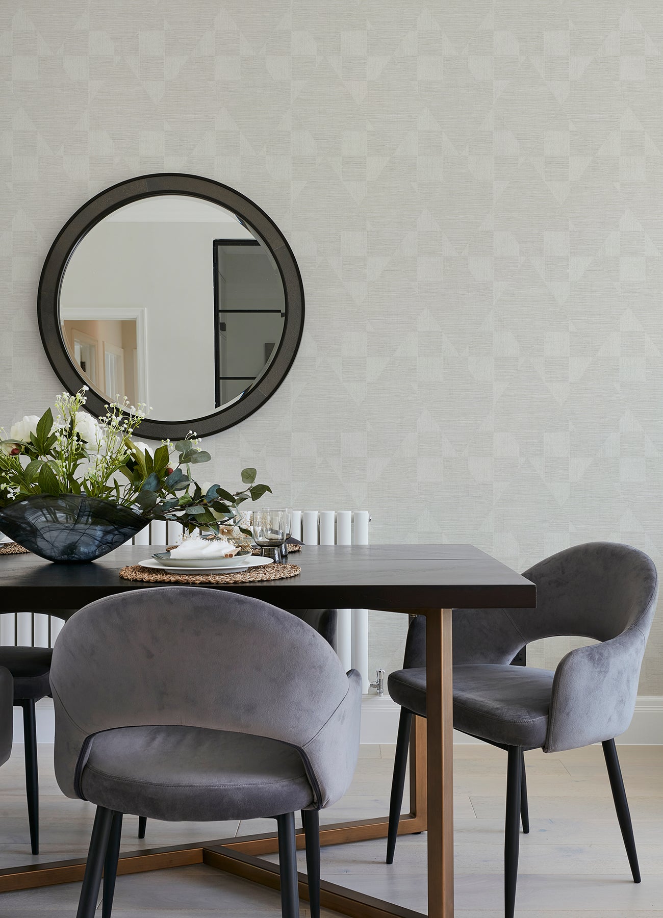 Wegener Champagne Geometric Wallpaper - Brewster Wallcovering