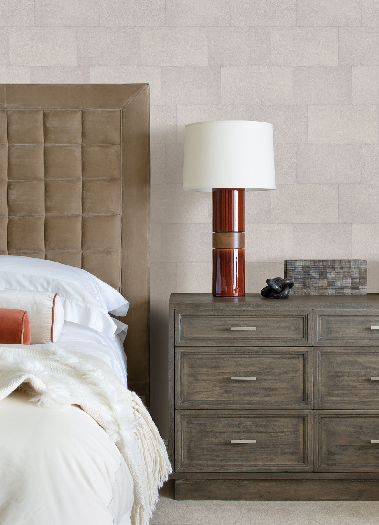 Lyell White Stone Wallpaper  | Brewster Wallcovering - The WorkRm