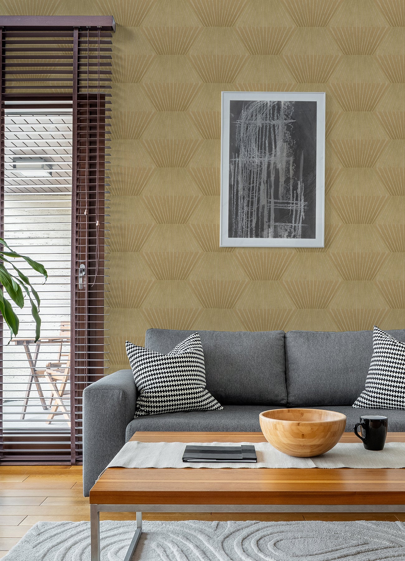 Lehnmann Gold Geo Wallpaper  | Brewster Wallcovering - The WorkRm