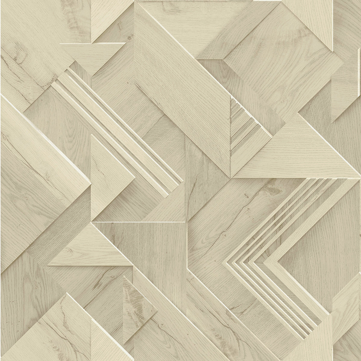 Brewster Wallcovering-Cassian Taupe Wood Geo Wallpaper