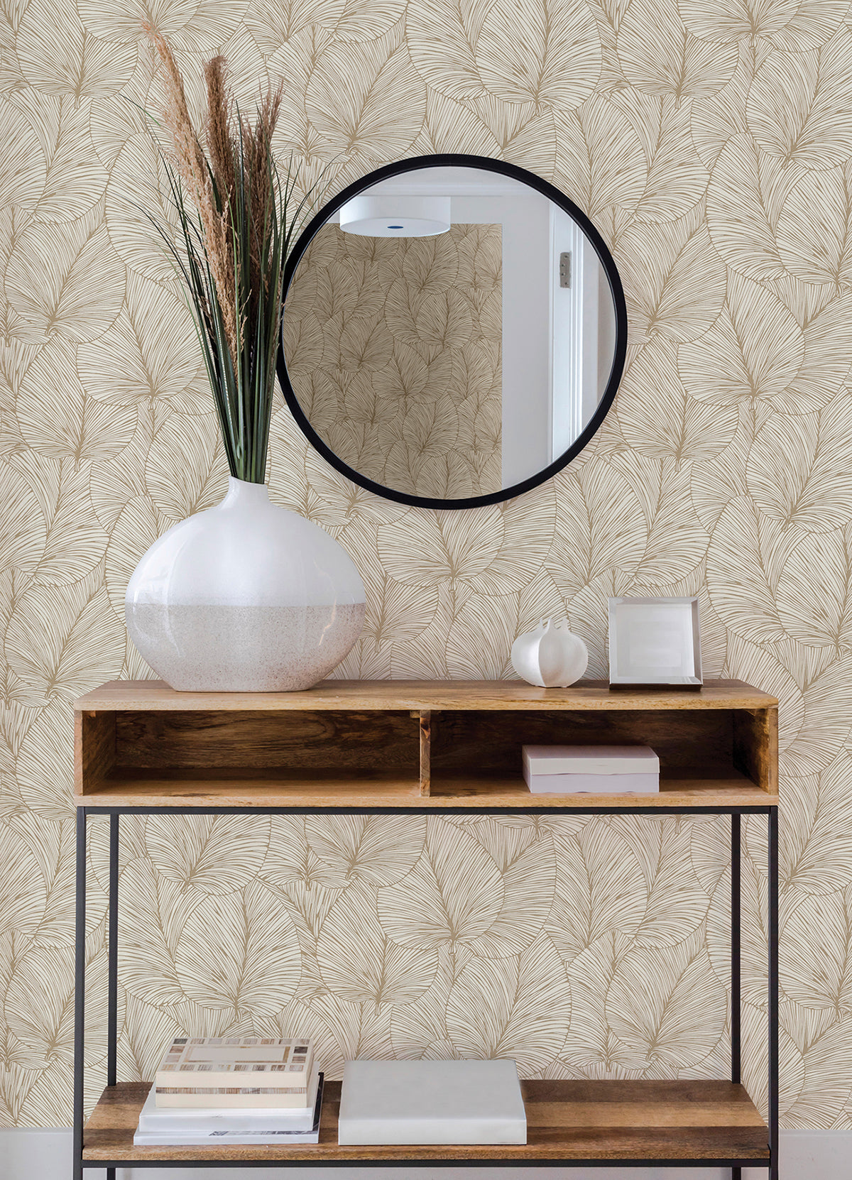 Eilian Gold Palm Wallpaper  | Brewster Wallcovering - The WorkRm