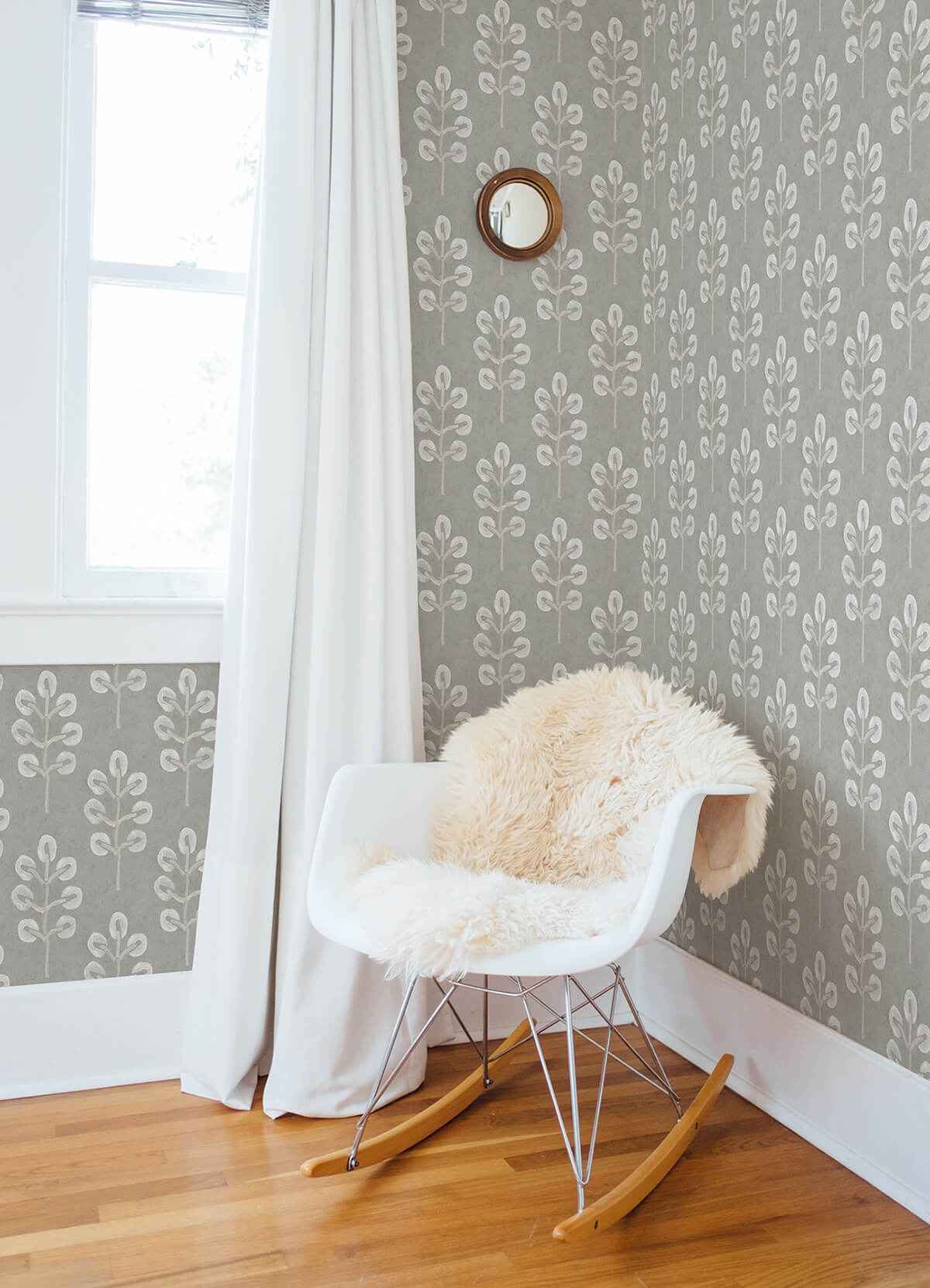 Plum Tree Grey Botanical Wallpaper - York Wallcoverings - 3124-13876 - York Wallcoverings Wallpaper