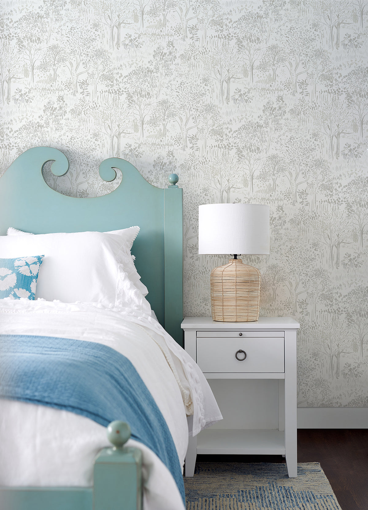 Walden Grey Forest Wallpaper - Brewster Wallcovering