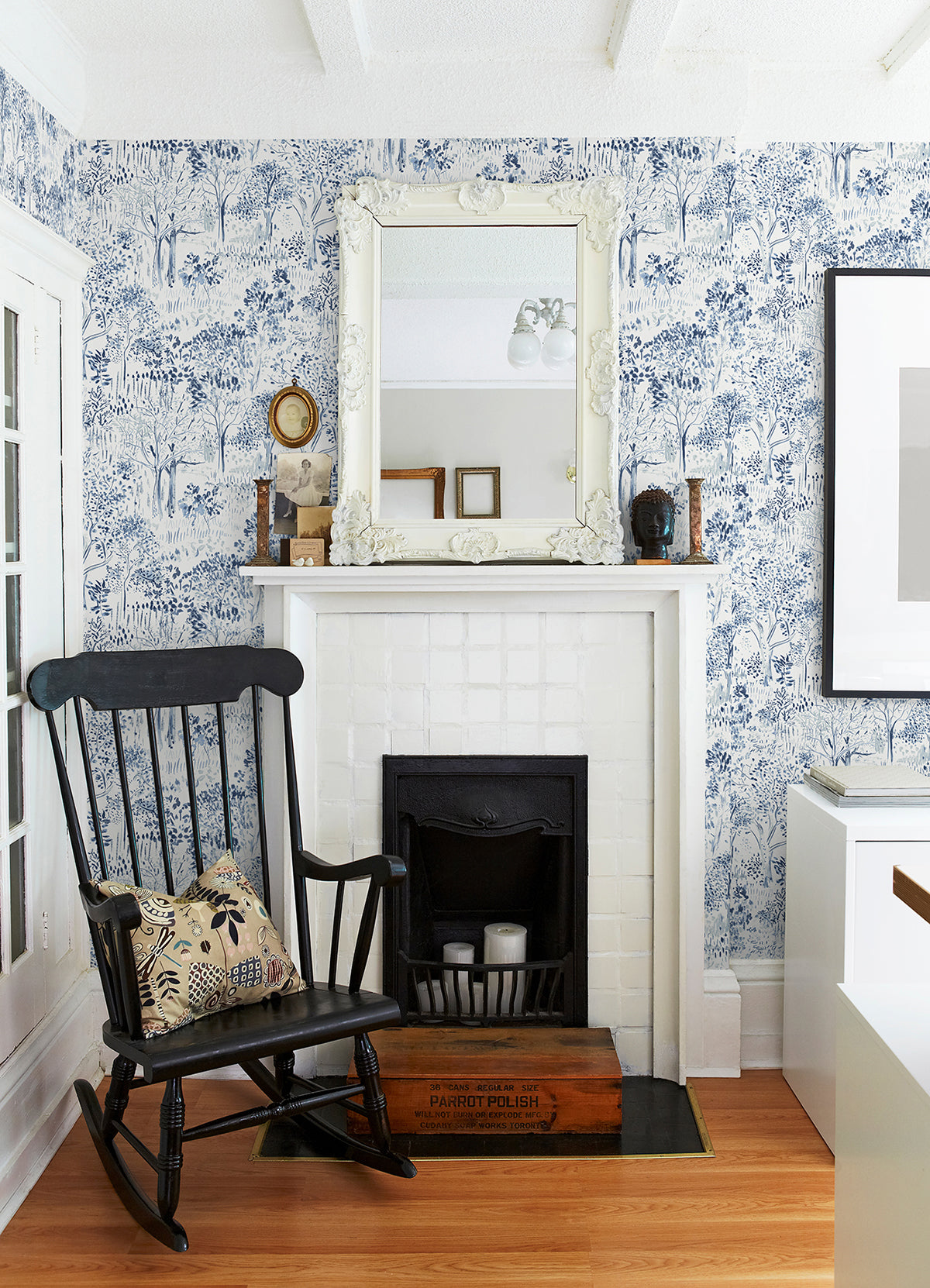 Walden Navy Forest Wallpaper - Brewster Wallcovering