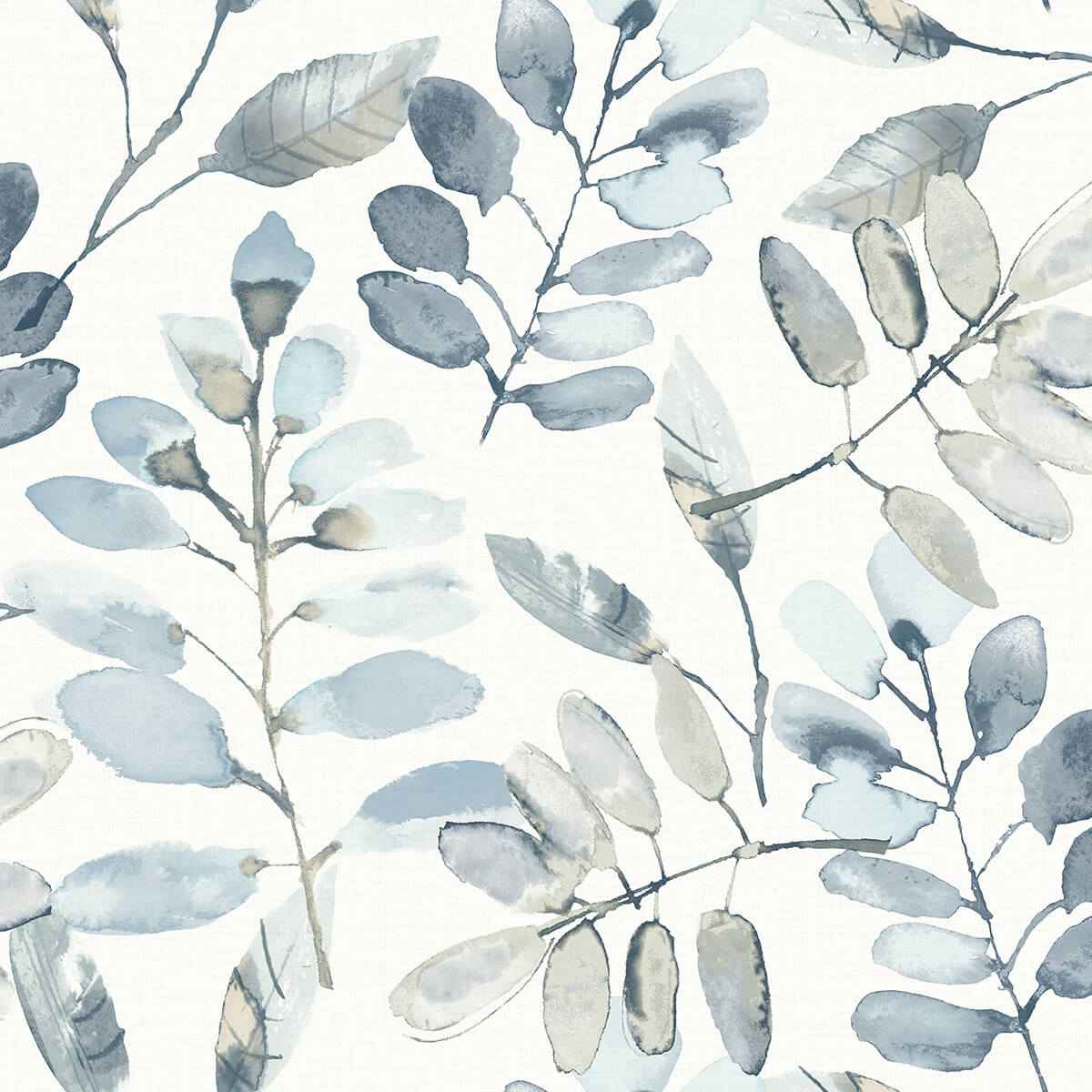 Pinnate Blue Leaves Wallpaper - York Wallcoverings - 3124-13908