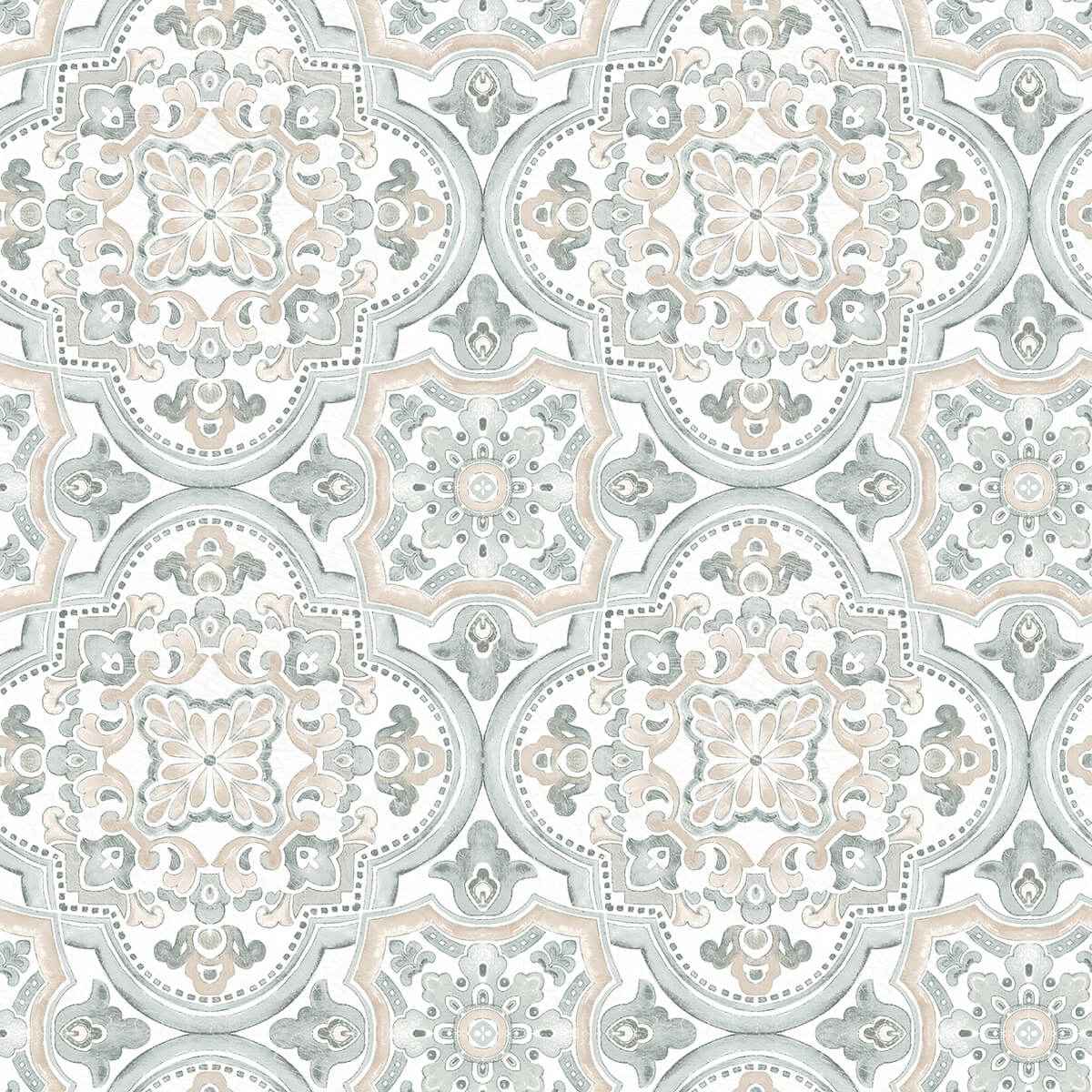 Concord Coral Medallion Wallpaper - York Wallcoverings - 3124-13961