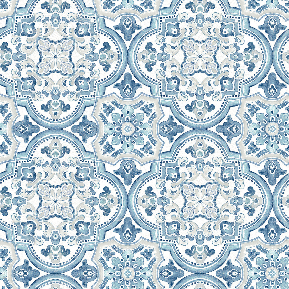 Picture of Concord Blue Medallion Wallpaper