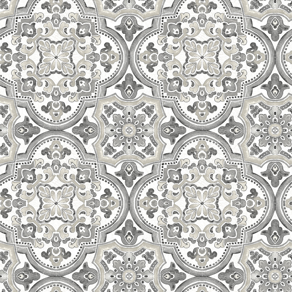 Picture of Concord Black Medallion Wallpaper