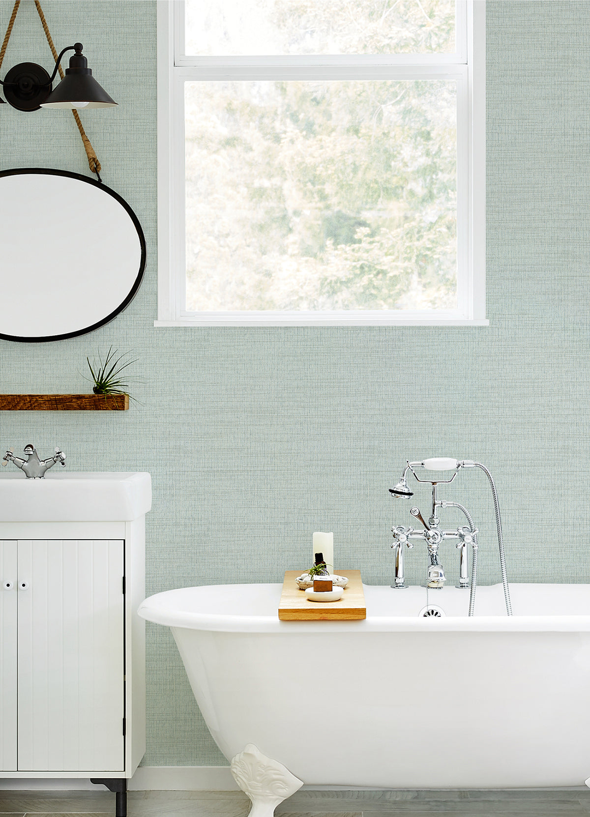 Solitude Teal Distressed Texture Wallpaper - Brewster Wallcovering