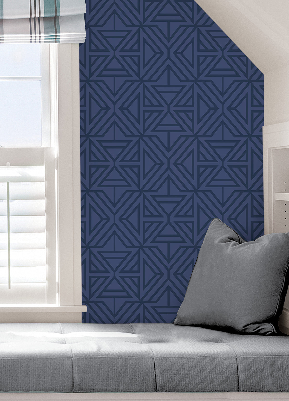 Blue Linear Peel and Stick Wallpaper - Brewster Wallcovering