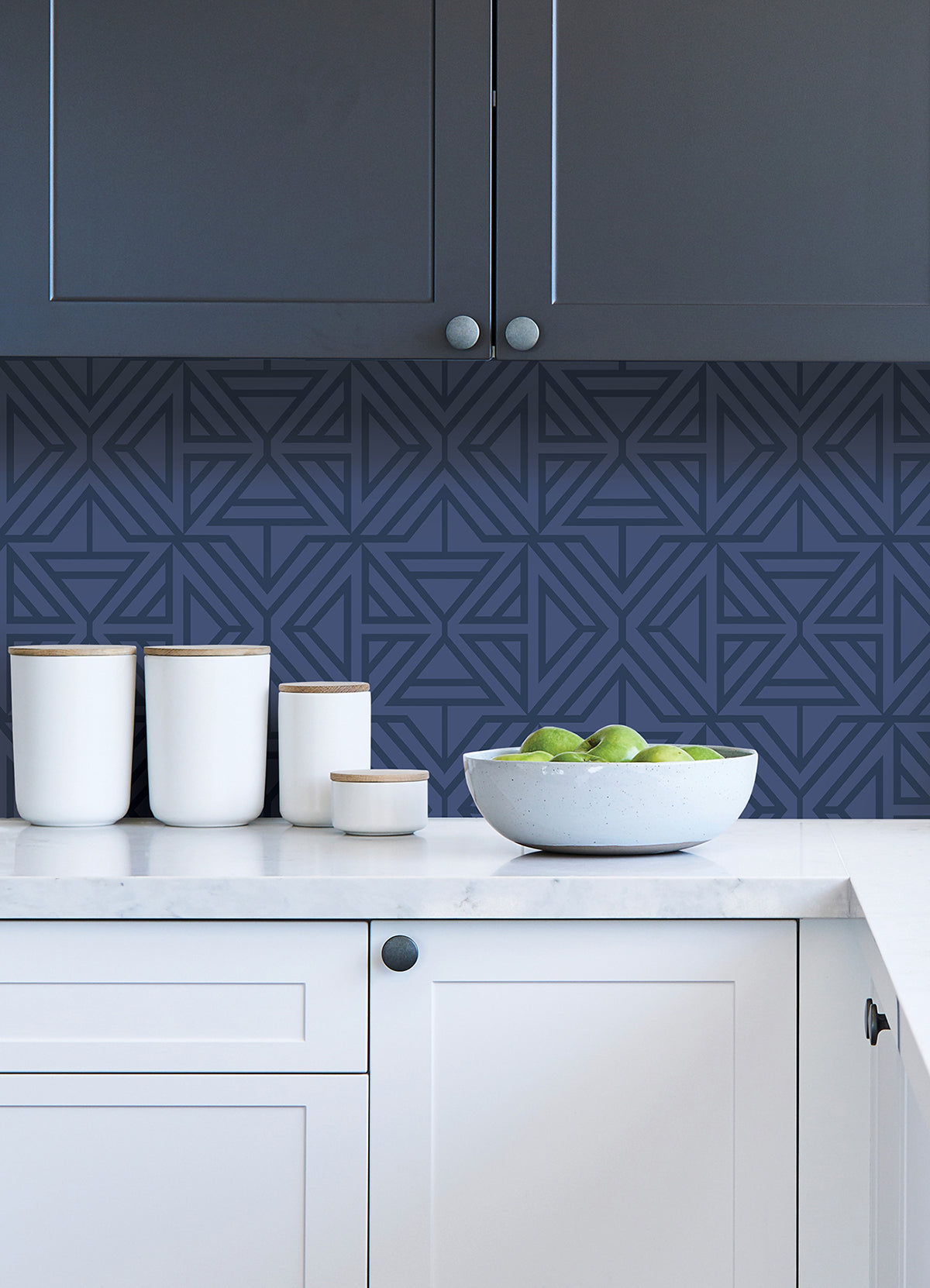 Blue Linear Peel and Stick Wallpaper - Brewster Wallcovering