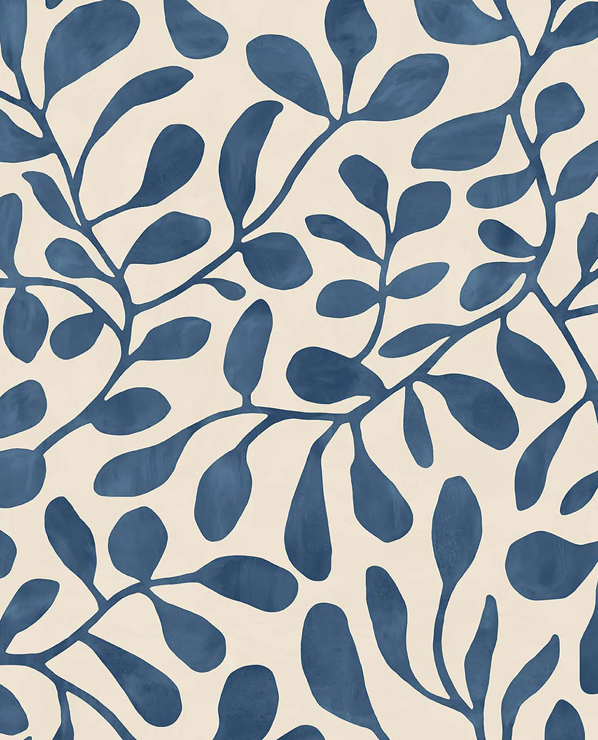 Brewster Wallcovering-Fiona Dark Blue Leafy Vines Wallpaper