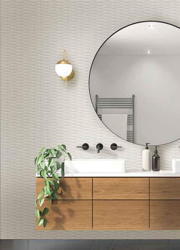 Gator White Geometric Stripe Wallpaper - York Wallcoverings - 2988-70000 - York Wallcoverings Wallpaper