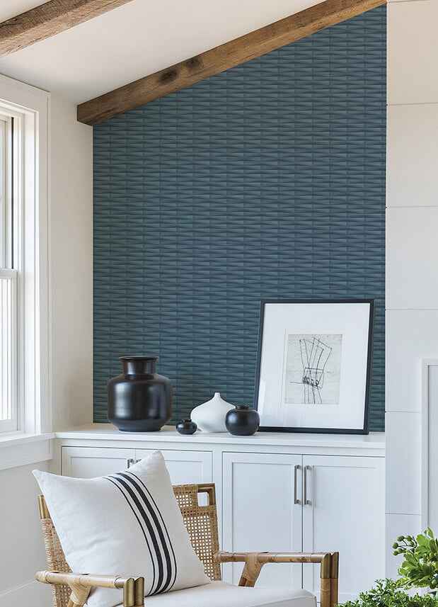 Gator Blue Geometric Stripe Wallpaper - York Wallcoverings - 2988-70002 - York Wallcoverings Wallpaper