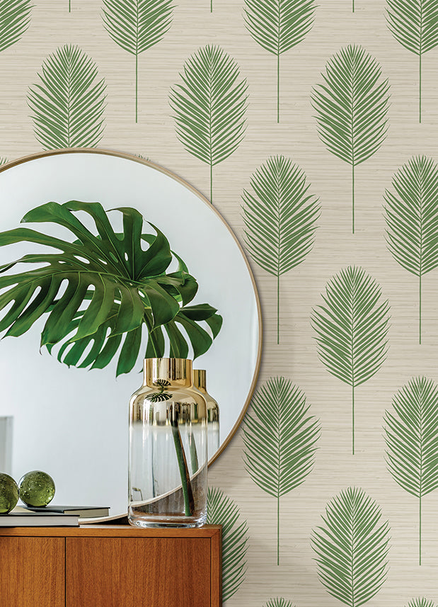 Bali Green Fern Wallpaper  | Brewster Wallcovering - The WorkRm