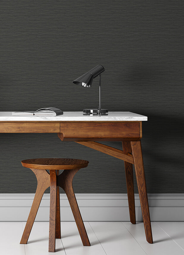 rushmore-black-faux-grasscloth-wallpaper-york-wallcoverings-2988-70310 - York Wallcoverings Papel pintado